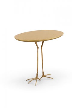 Meret Oppenheim Mid-Century Gilt Metal Bird Foot End Table