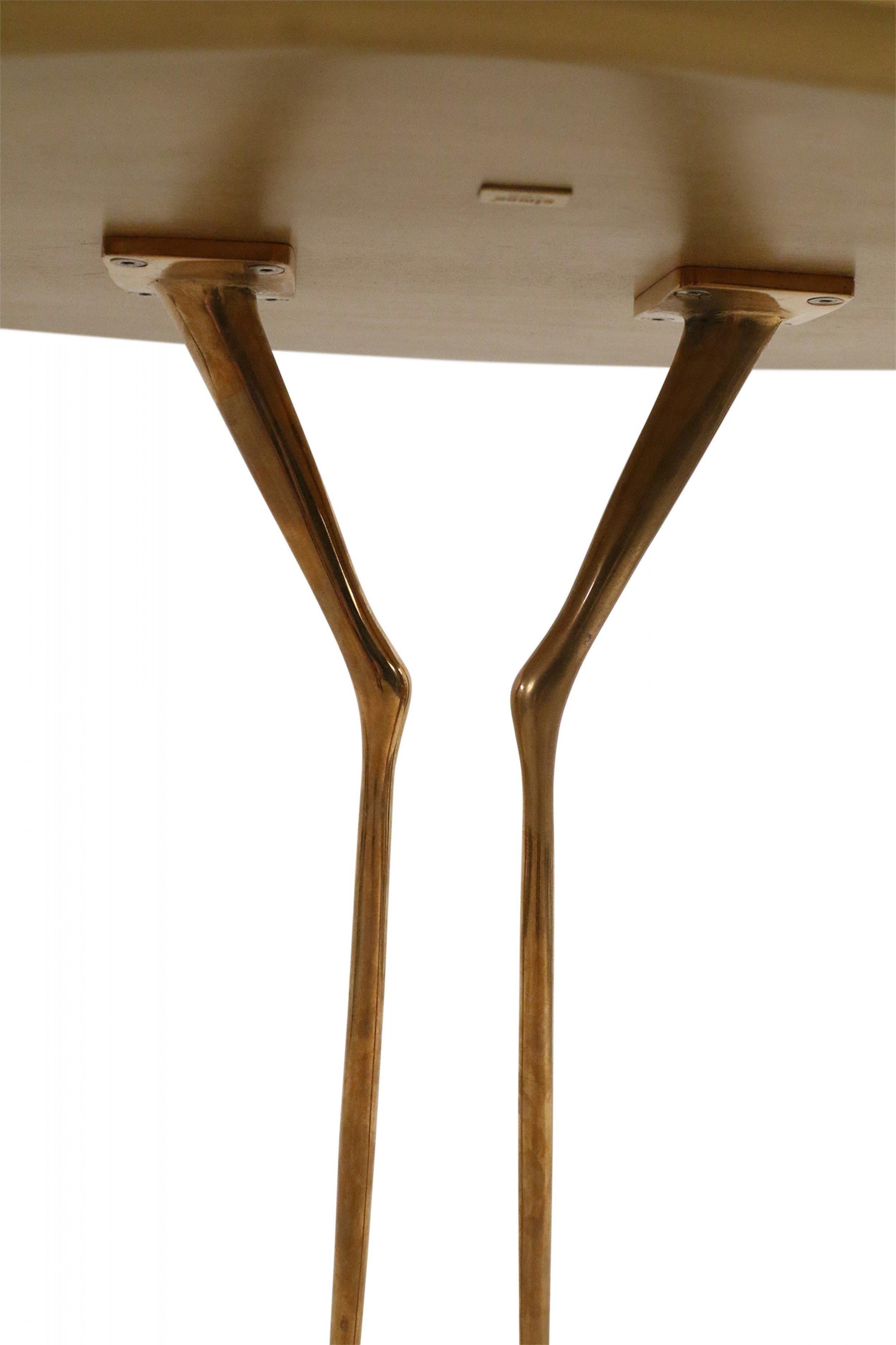 Mid-Century Modern Meret Oppenheim Mid-Century Gilt Metal Bird Foot End Table For Sale