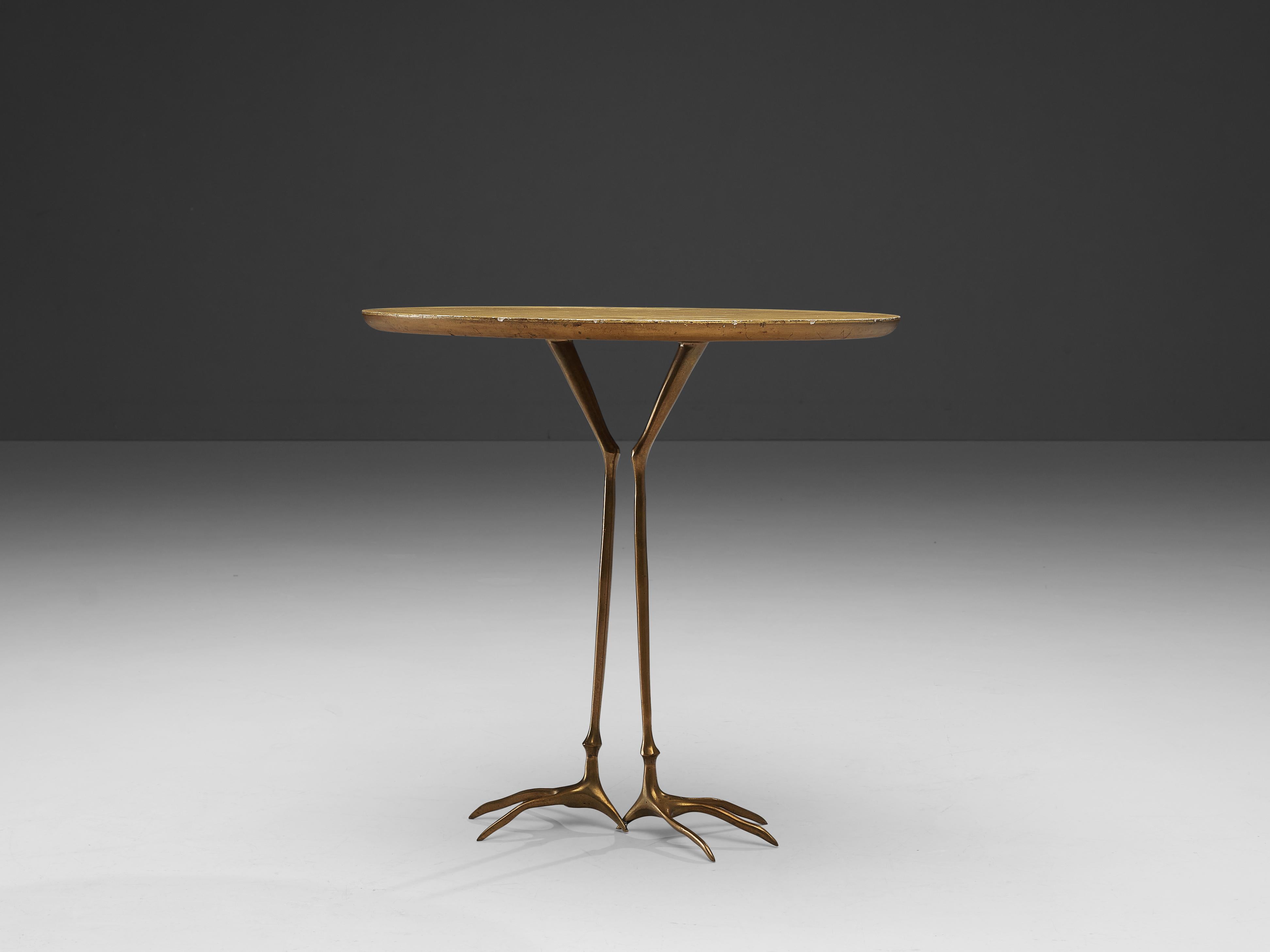 Mid-20th Century Meret Oppenheim 'Traccia' Coffee Table in Gilded Wood and Brass 