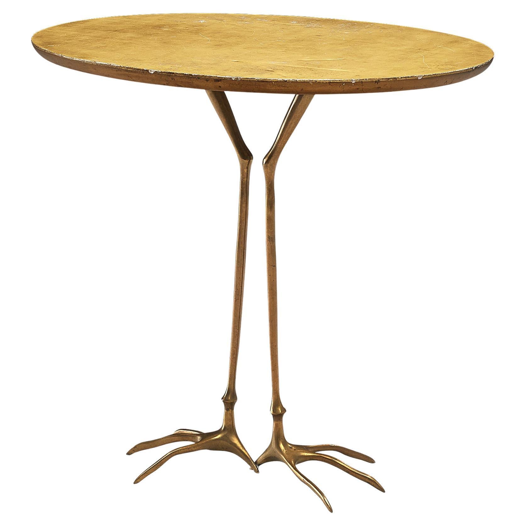 Meret Oppenheim 'Traccia' Coffee Table in Gilded Wood and Brass 