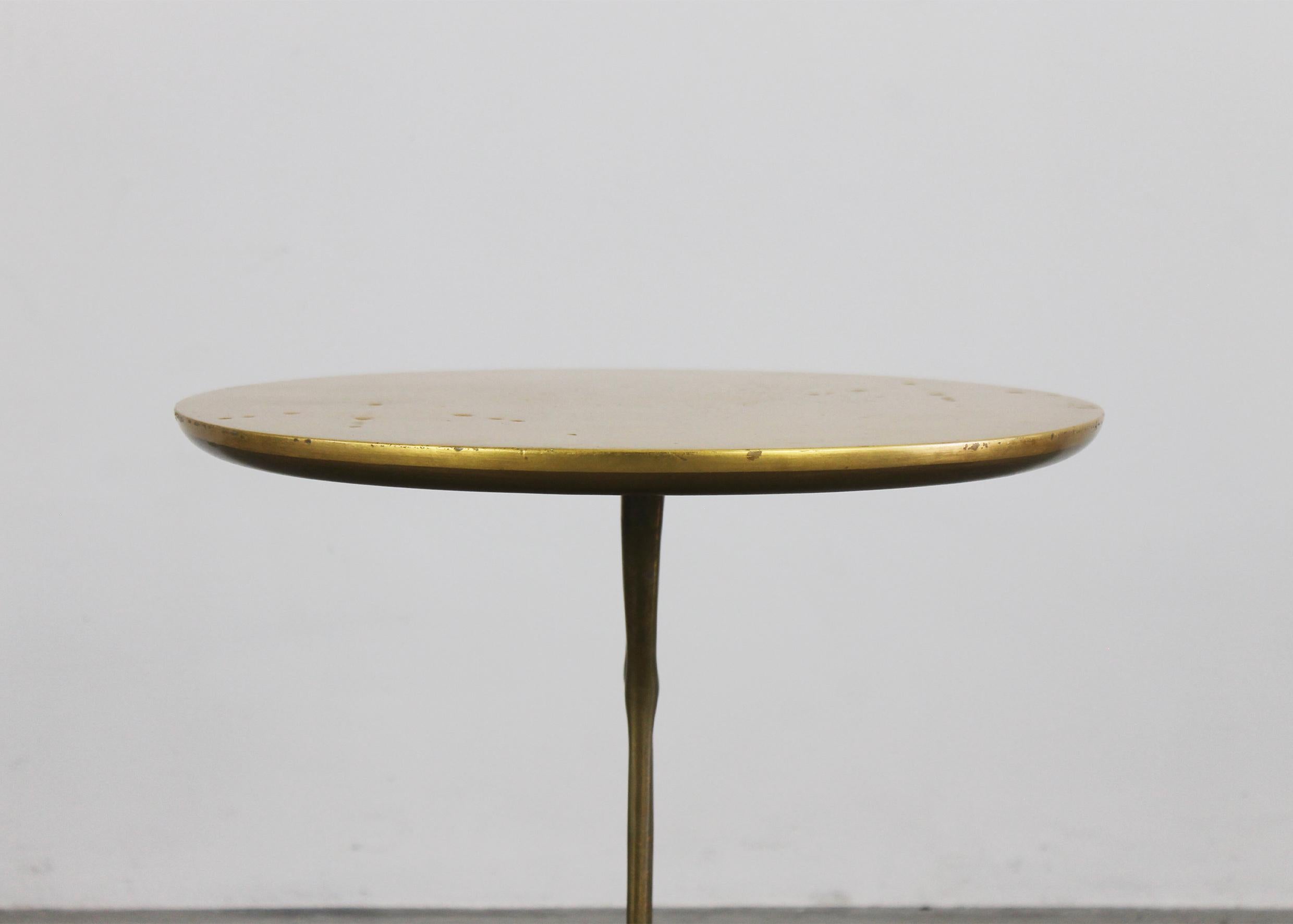 Meret Oppenheim Traccia Beistelltisch aus Holz mit Blattgold und Bronze von Gavina, 1980er Jahre im Angebot 4