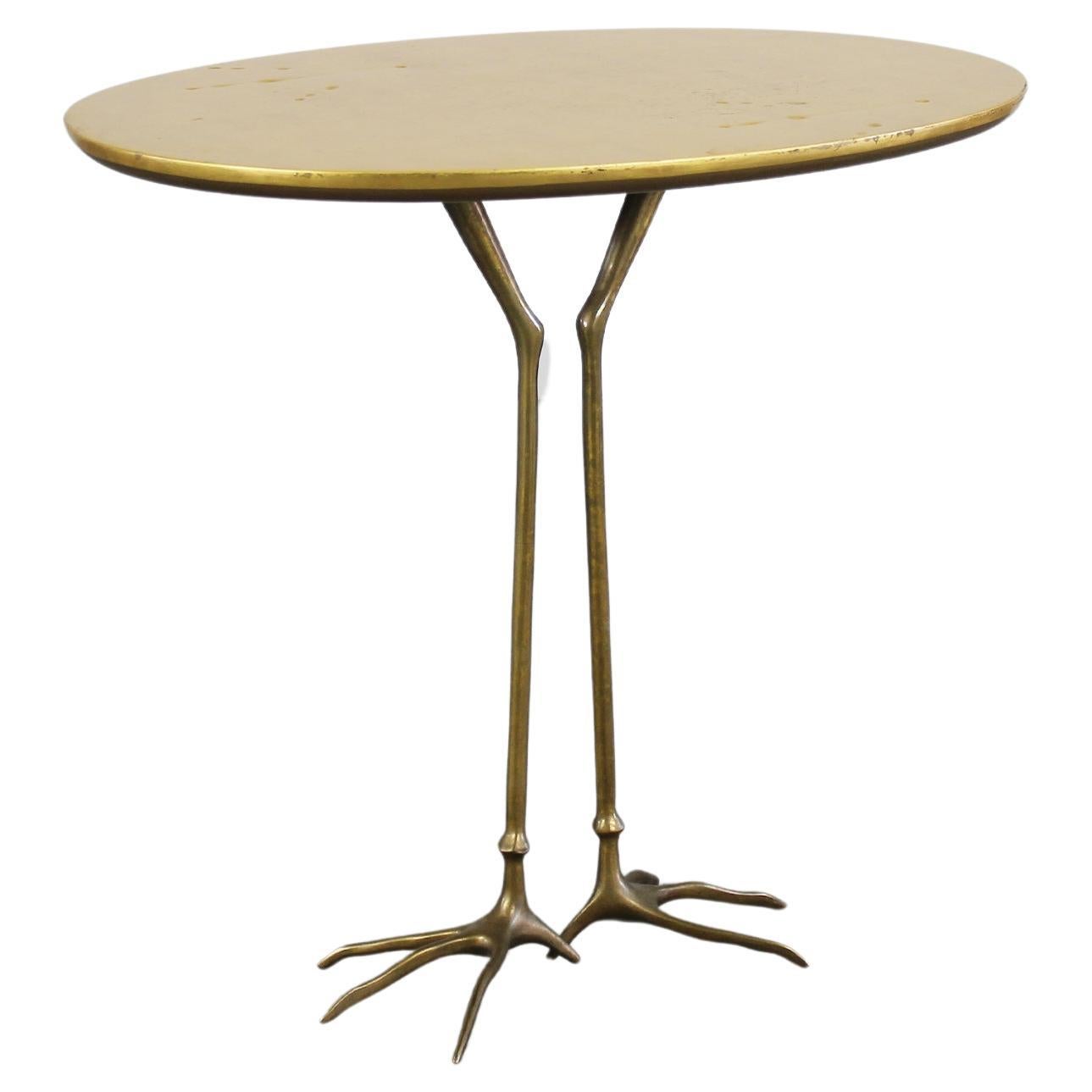 Meret Oppenheim Traccia Beistelltisch aus Holz mit Blattgold und Bronze von Gavina, 1980er Jahre