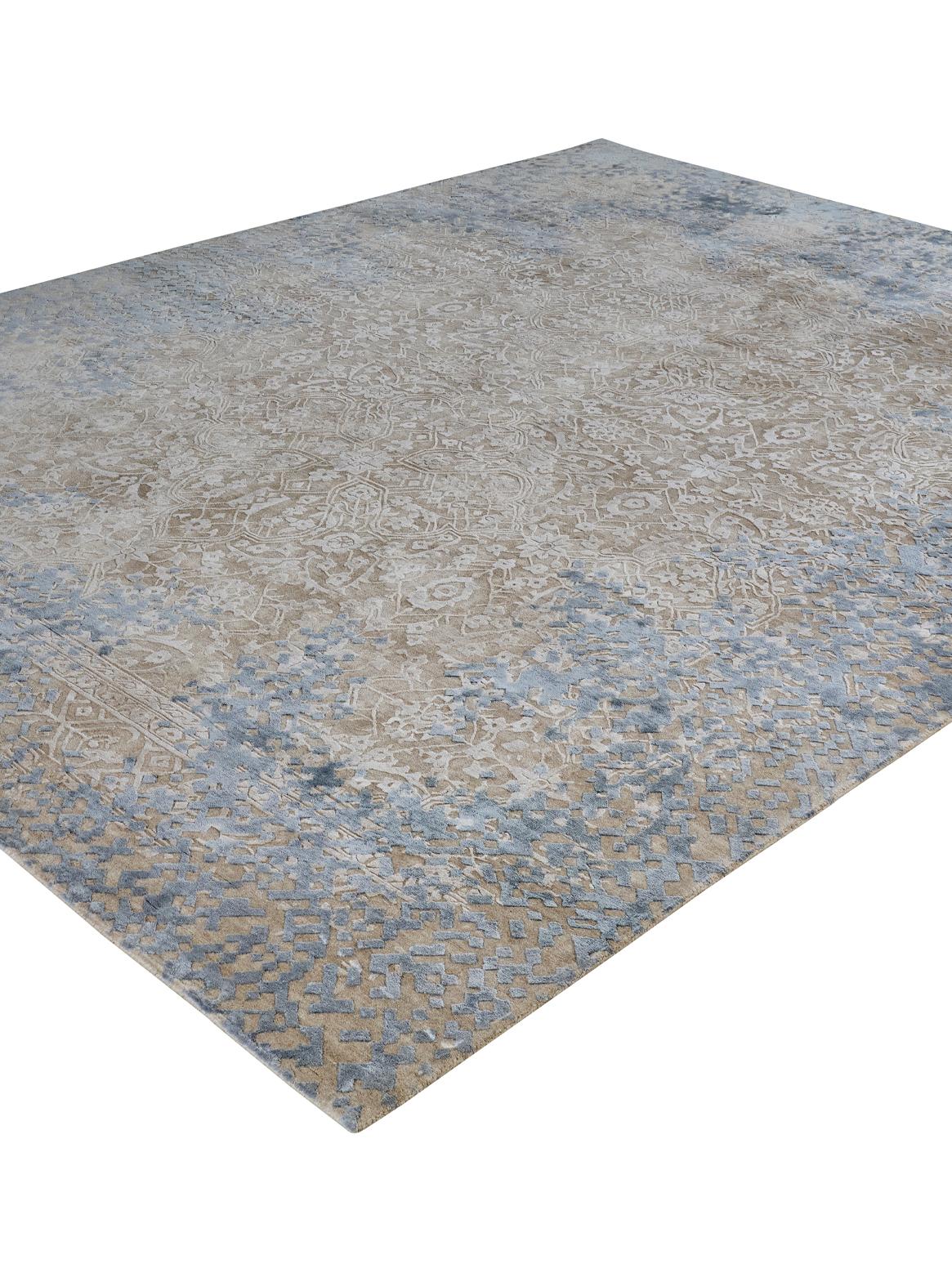 MERGIS Tapis noué à la main en couleurs Dusky Rose, Grey et Ecru par Hands en vente 1