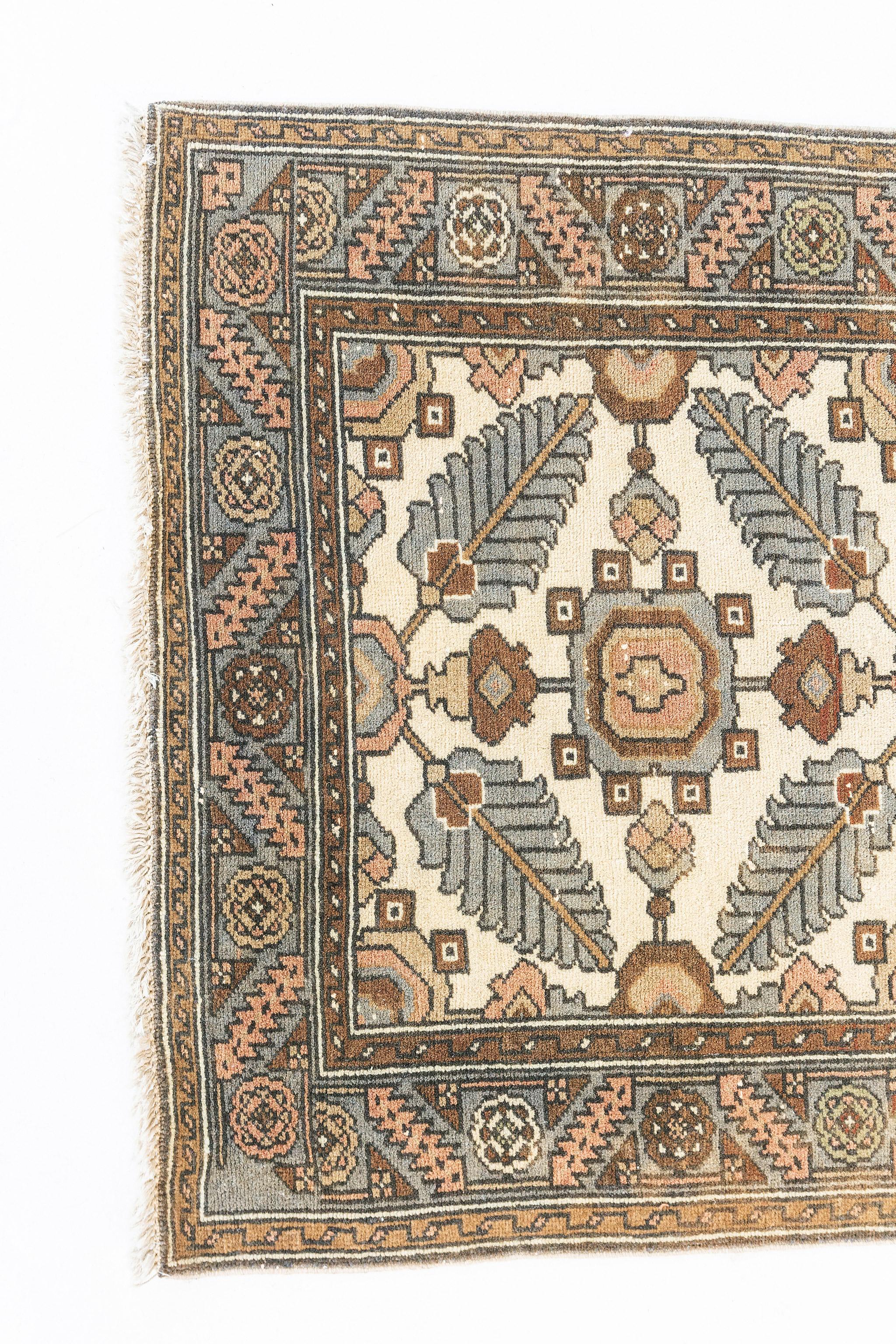 Hand-Knotted Merhaban Vintage Persian Lilihan Runner For Sale