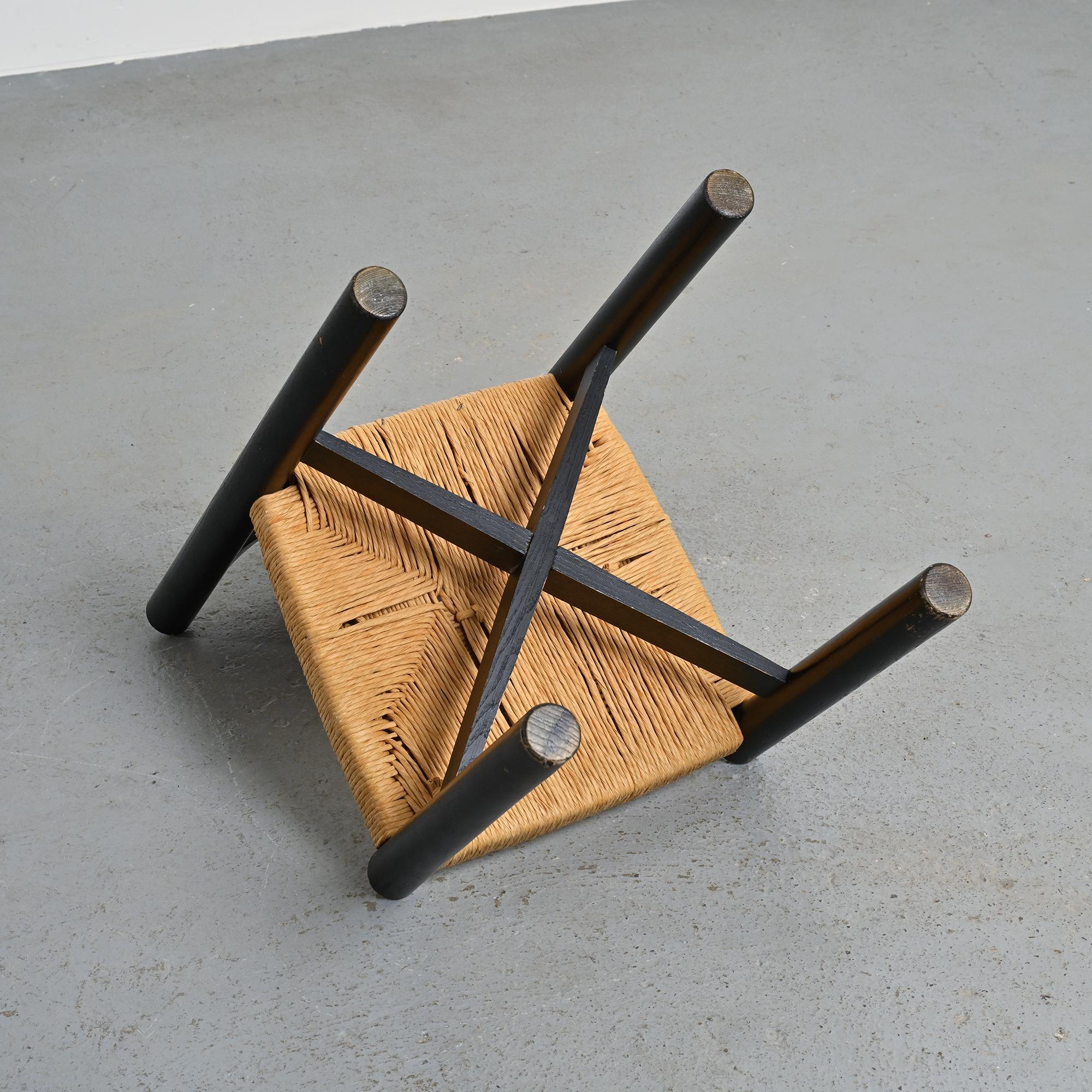 Meribel Stuhl aus schwarz gebeizter Esche, Charlotte Perriand, um 1950 im Angebot 5