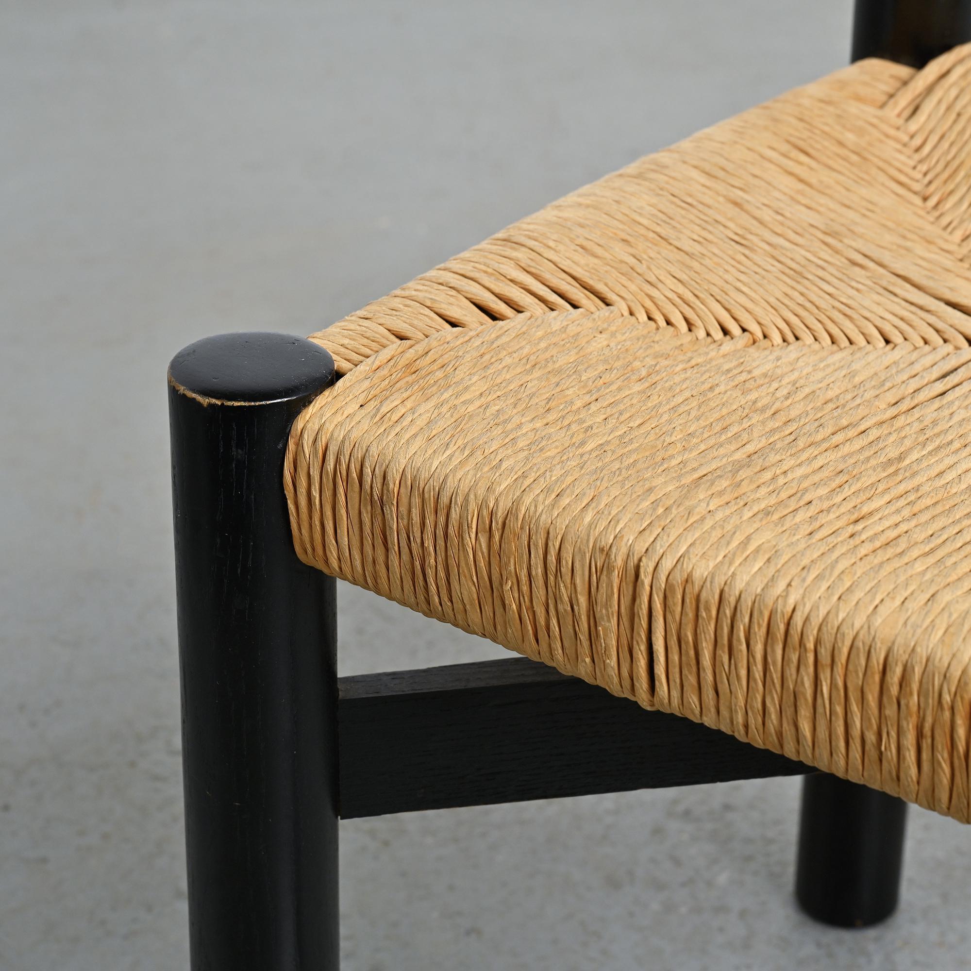 Meribel Stuhl aus schwarz gebeizter Esche, Charlotte Perriand, um 1950 im Angebot 2