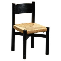 Meribel chair in black stained ash, Charlotte Perriand, circa 1950