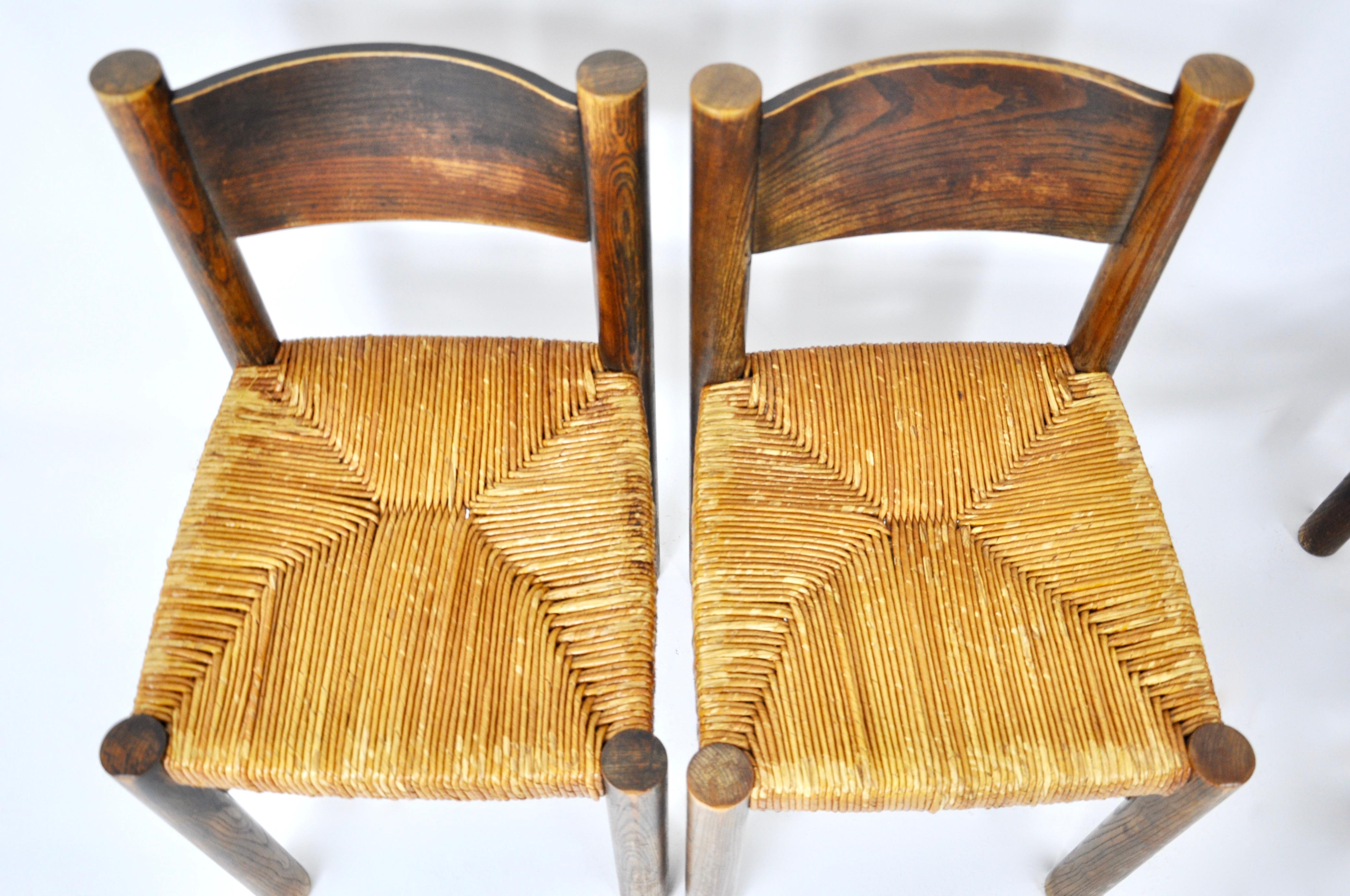 Meribel chairs by Charlotte Perriand for Steph Simon, 1950s, set of 4 For Sale 3