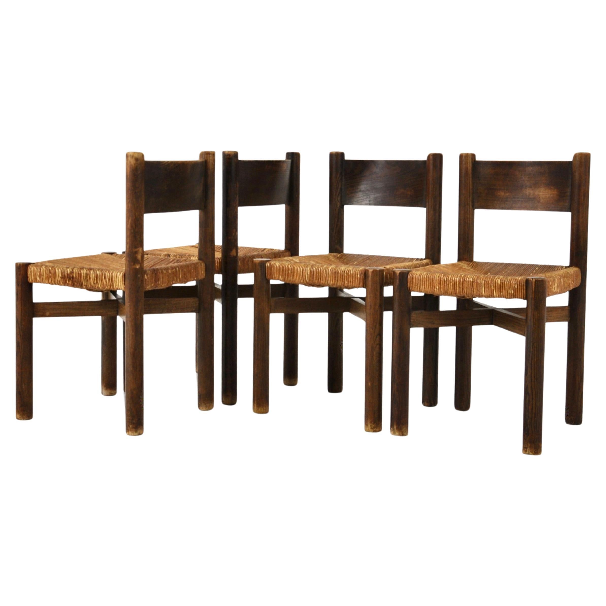 Meribel chairs by Charlotte Perriand for Steph Simon, 1950s, set of 4 For Sale