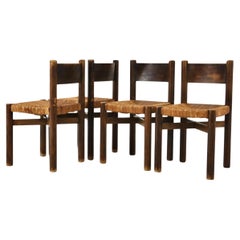 Meribel chairs by Charlotte Perriand for Steph Simon, 1950s, set of 4