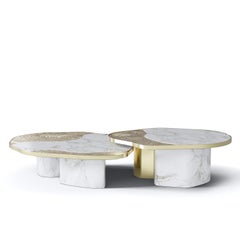 Merida White Marble Set of 2 Coffee Table