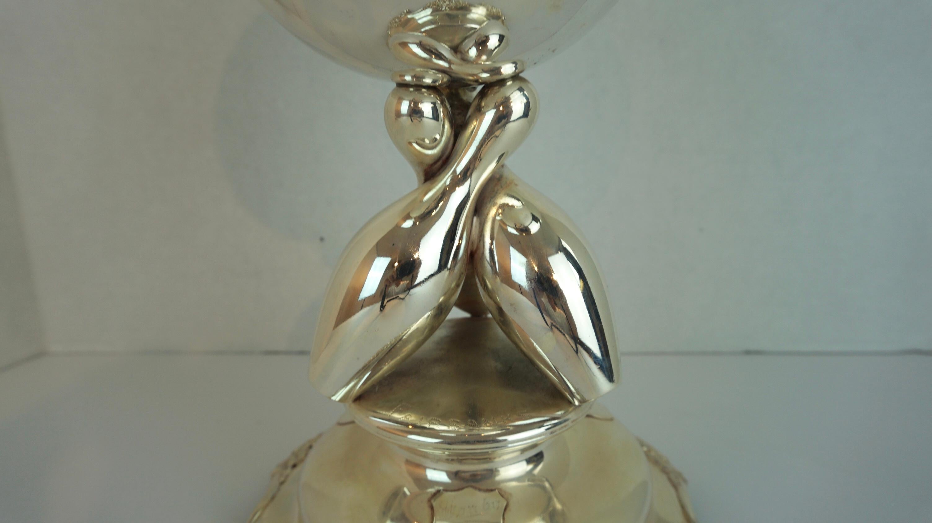 Meridan Silver Plated 1918 Bowling League Trophy In Good Condition In West Palm Beach, FL