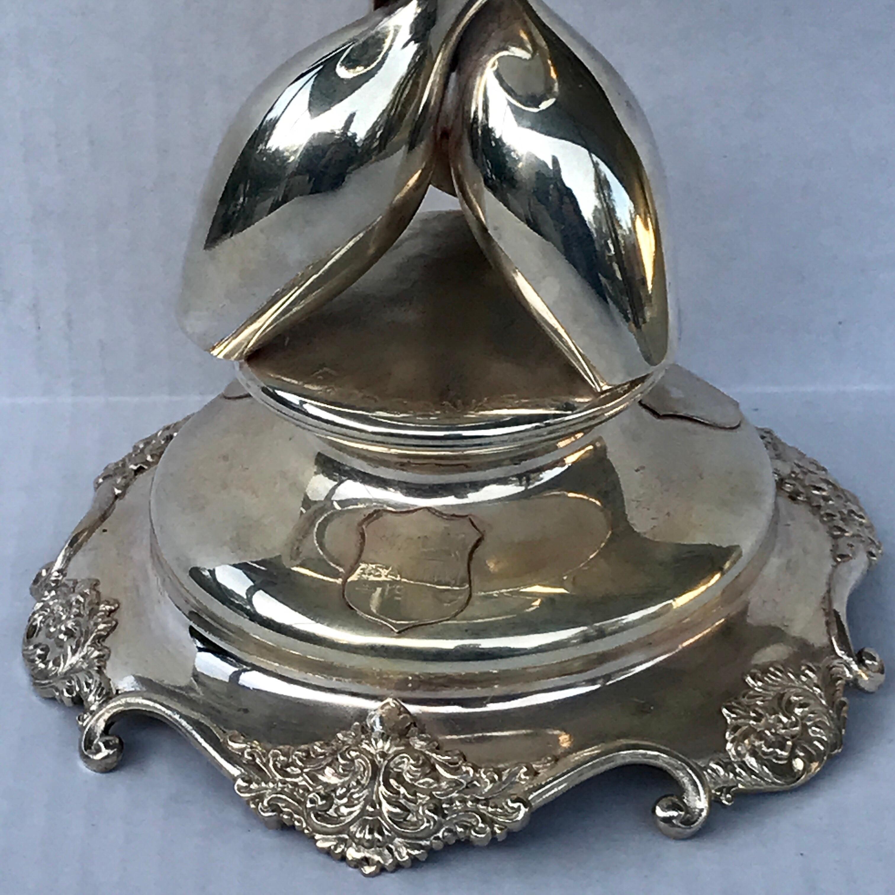 Meridan Silver Plated 1918 Bowling League Trophy 2