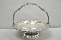 Meriden Art Nouveau Silver Plated Floral Repousse Bread Pastry Brides Basket