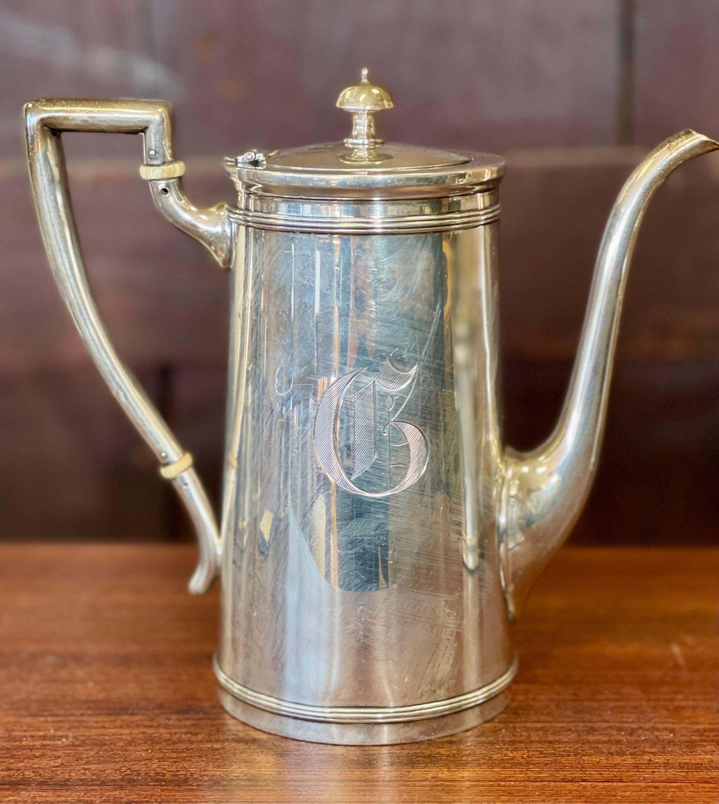 American Meriden Britannia 5-Piece Sterling Silver Tea Coffee Set Service 2132 Grams