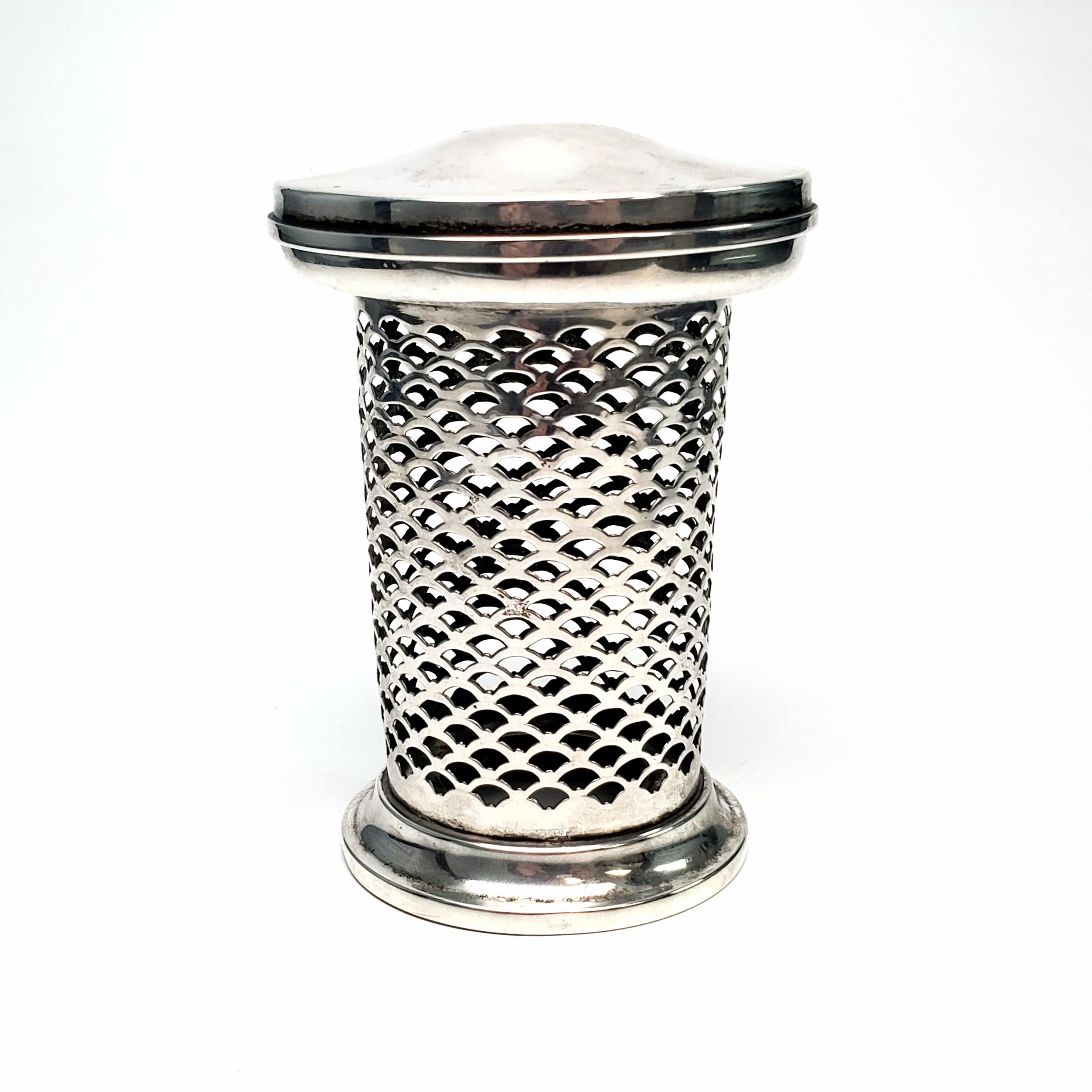 Unknown Meriden Brittania Co. Reticulated Sterling Silver Jar, No Insert