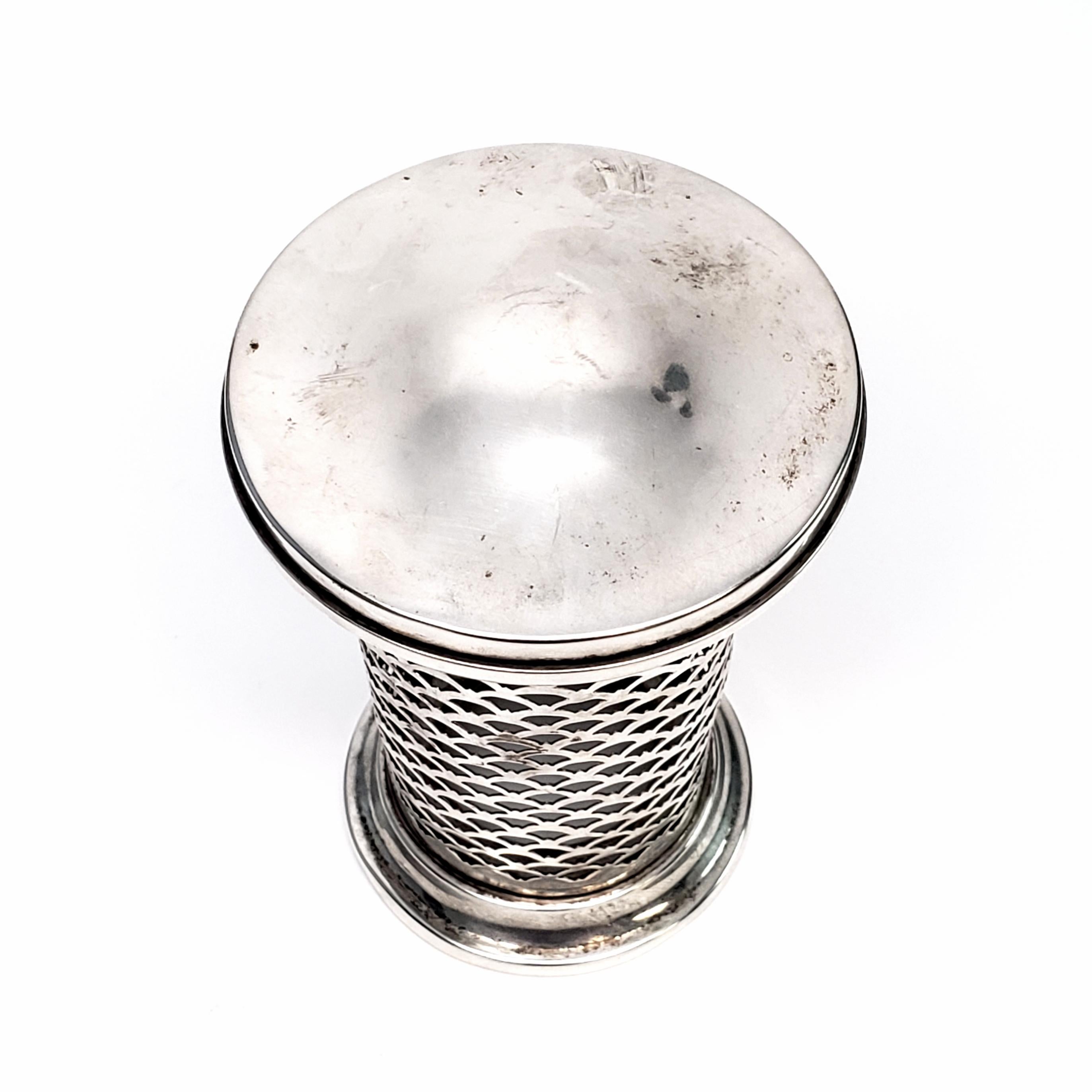 20th Century Meriden Brittania Co. Reticulated Sterling Silver Jar, No Insert
