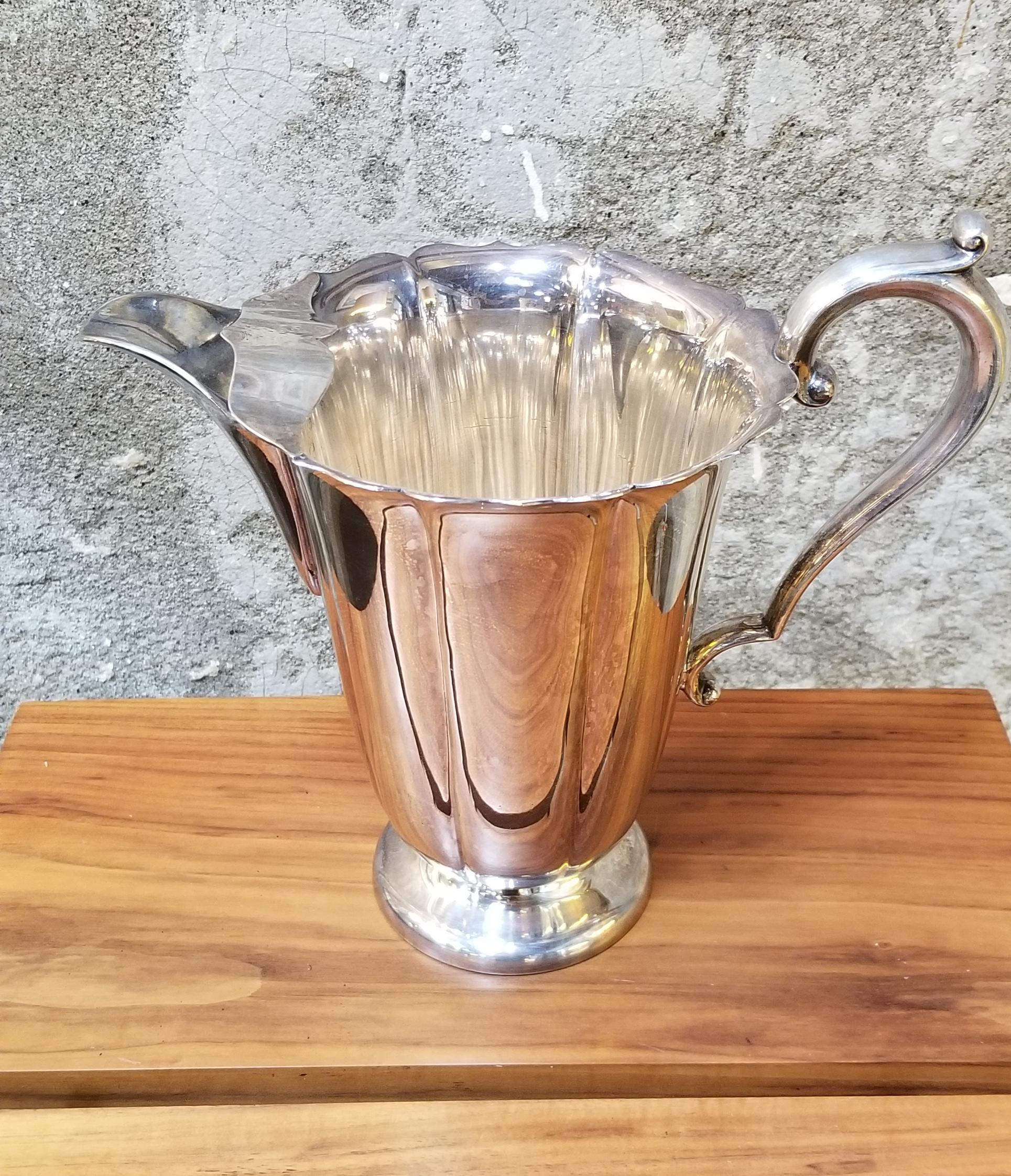 Colonial Revival Meriden & Co. Silver Plate Pitcher For Sale