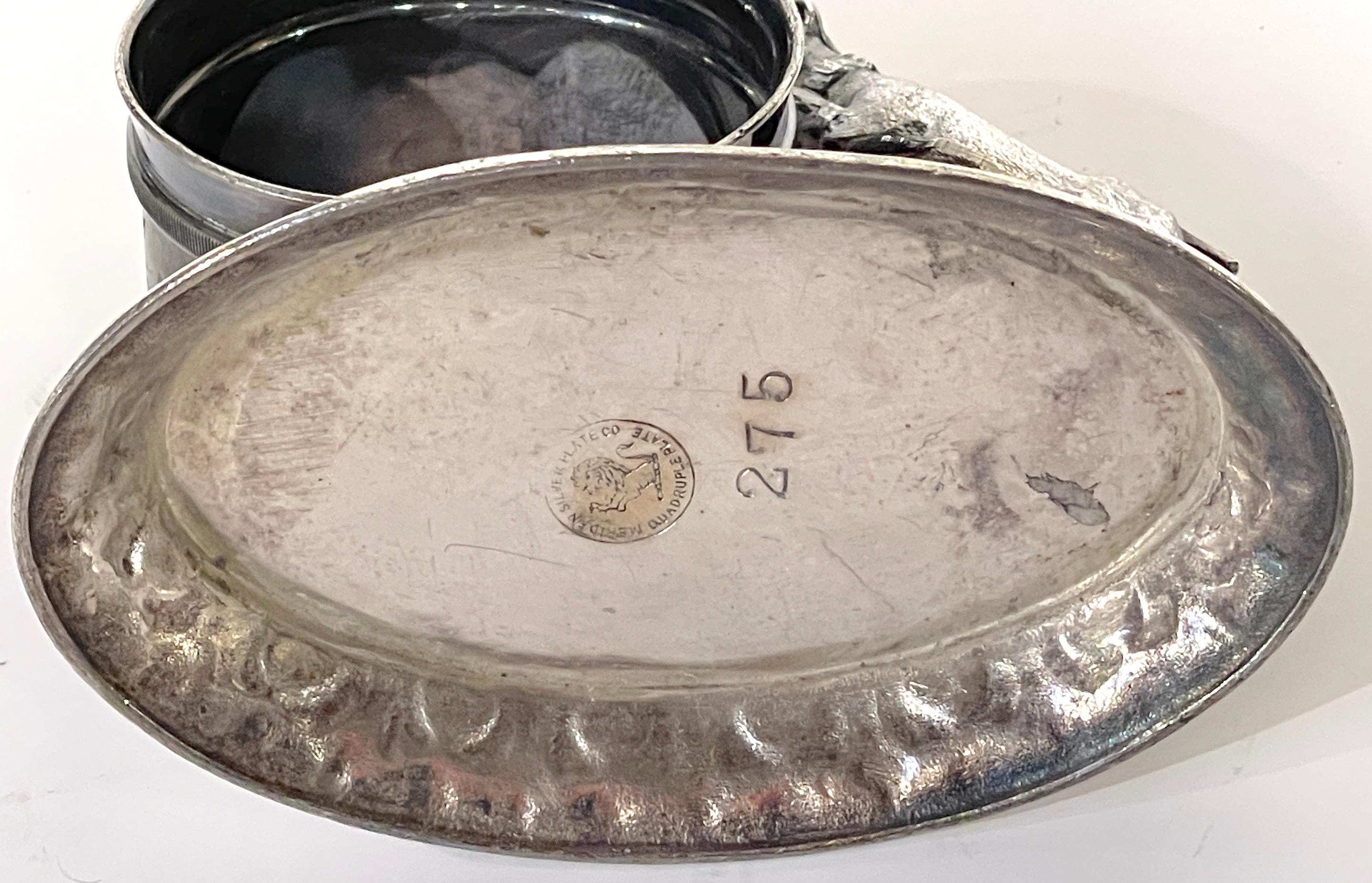 19th Century Meriden 'Dog and Cat' Silverplated Figural Napkin Ring For Sale
