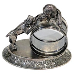 Meriden 'Dog and Cat' Silverplated Figural Napkin Ring