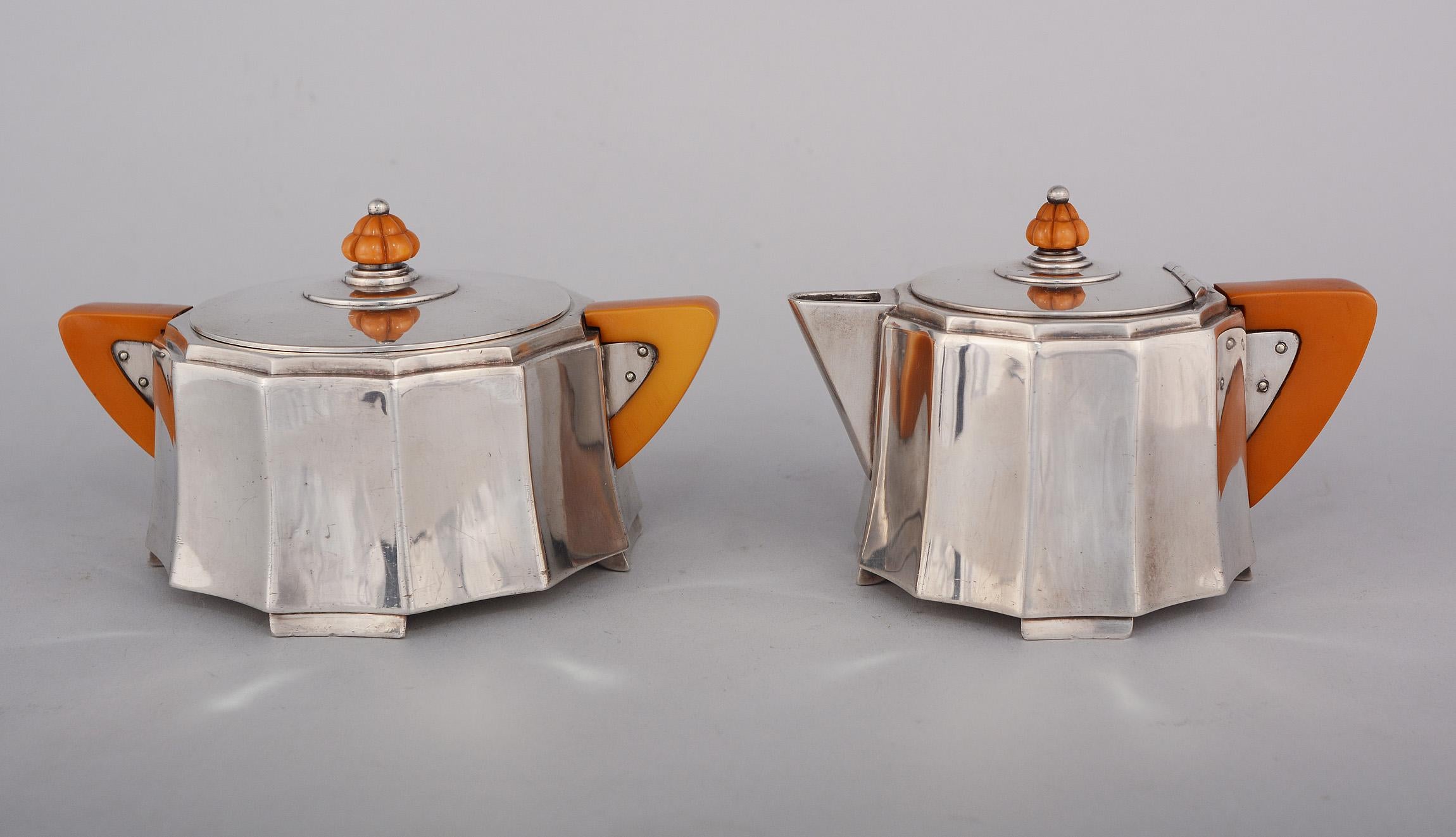 Meriden Silver Plate Company Art Deco Tea Set 6