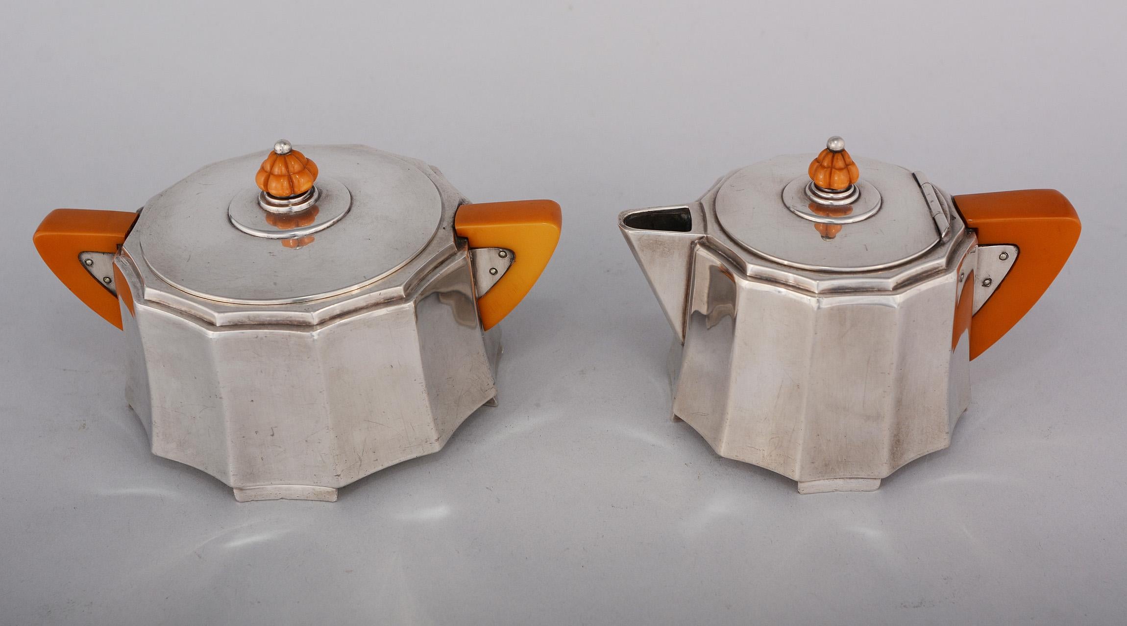 Meriden Silver Plate Company Art Deco Tea Set 7