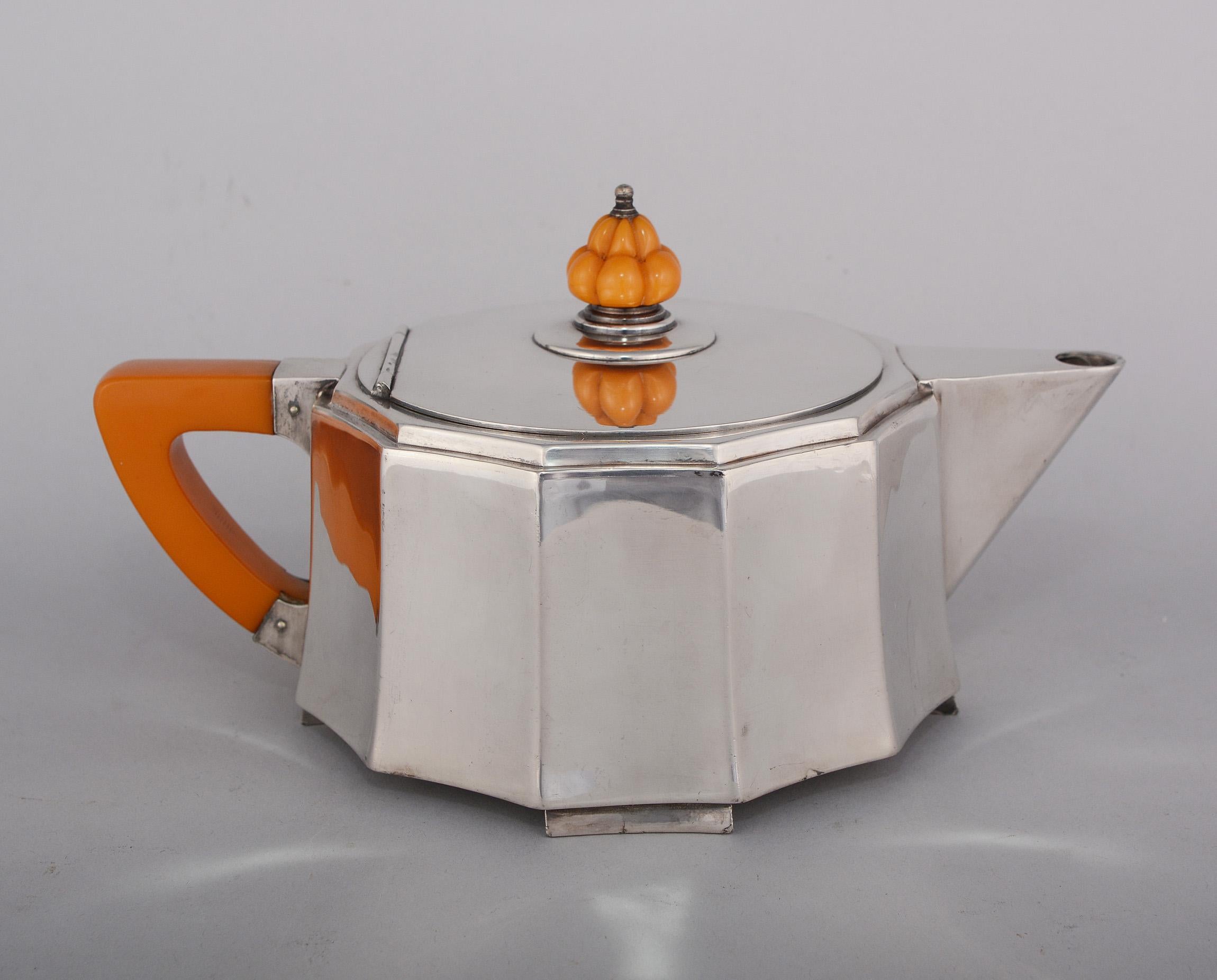 American Meriden Silver Plate Company Art Deco Tea Set
