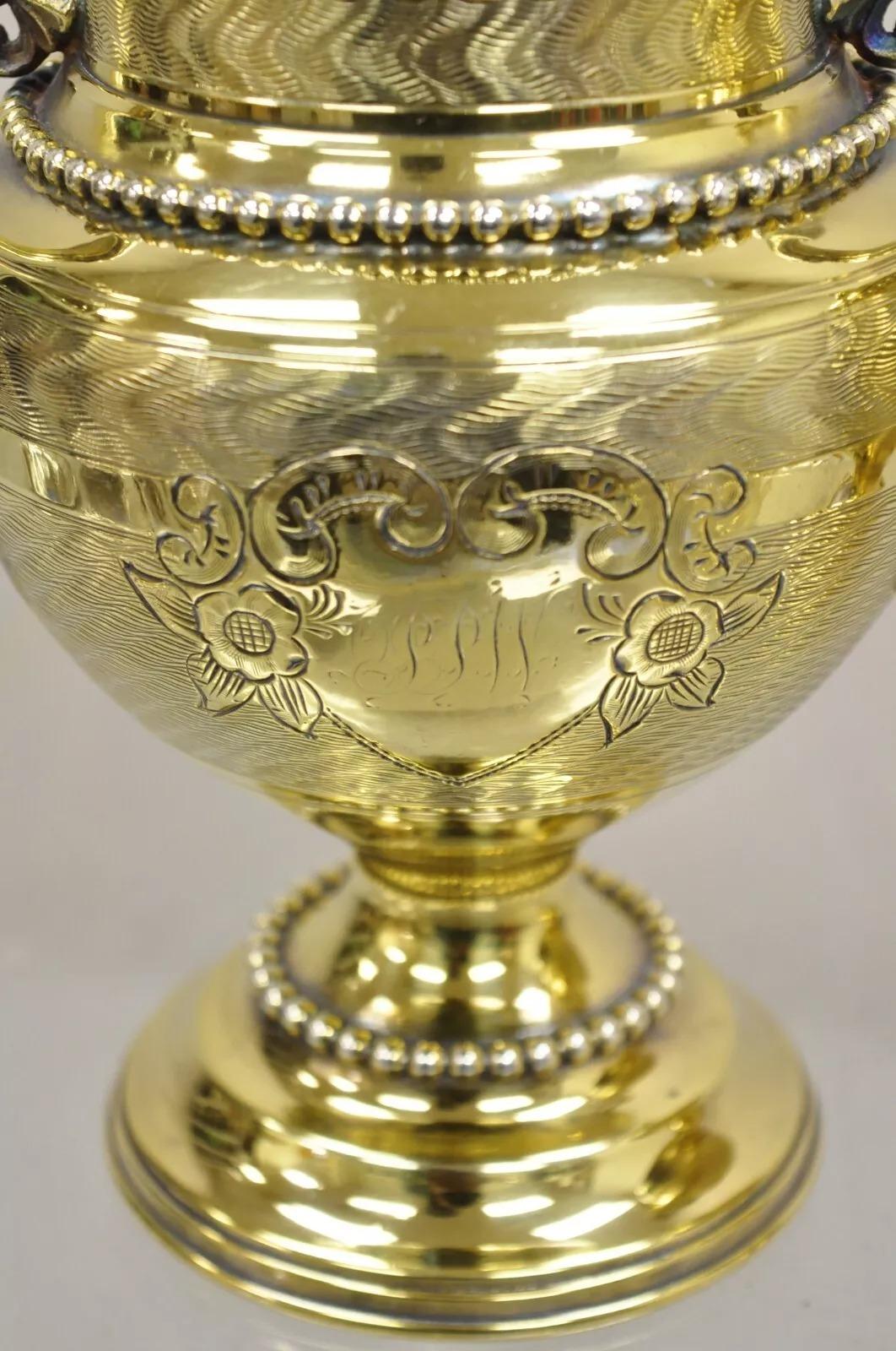 Service à thé victorien Meriden orné d'or avec monogramme « PPW » - 5 pièces en vente 4