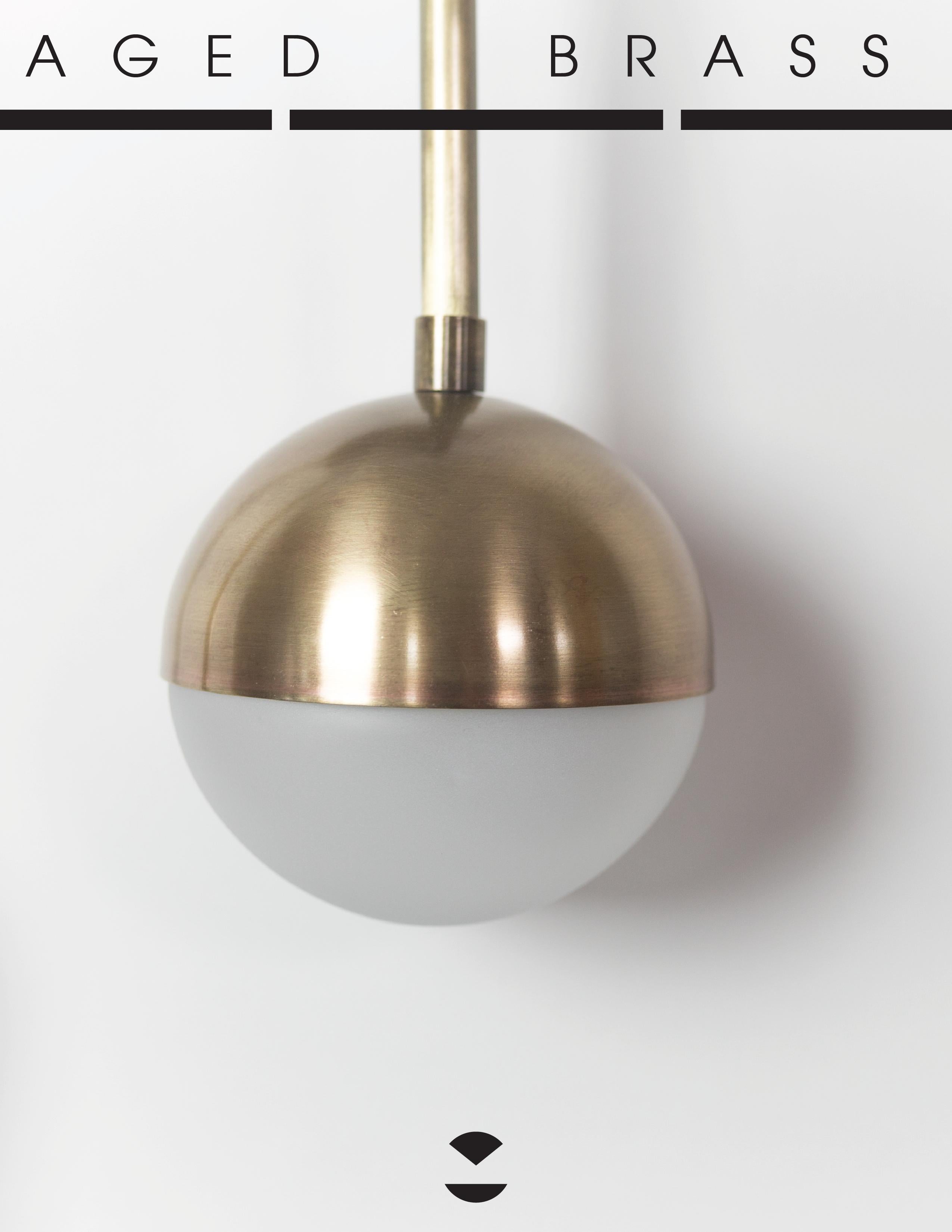 Meridian, scendiletto in ottone annerito, marmo e vetro soffiato a mano, Kalin Asenov in vendita 7