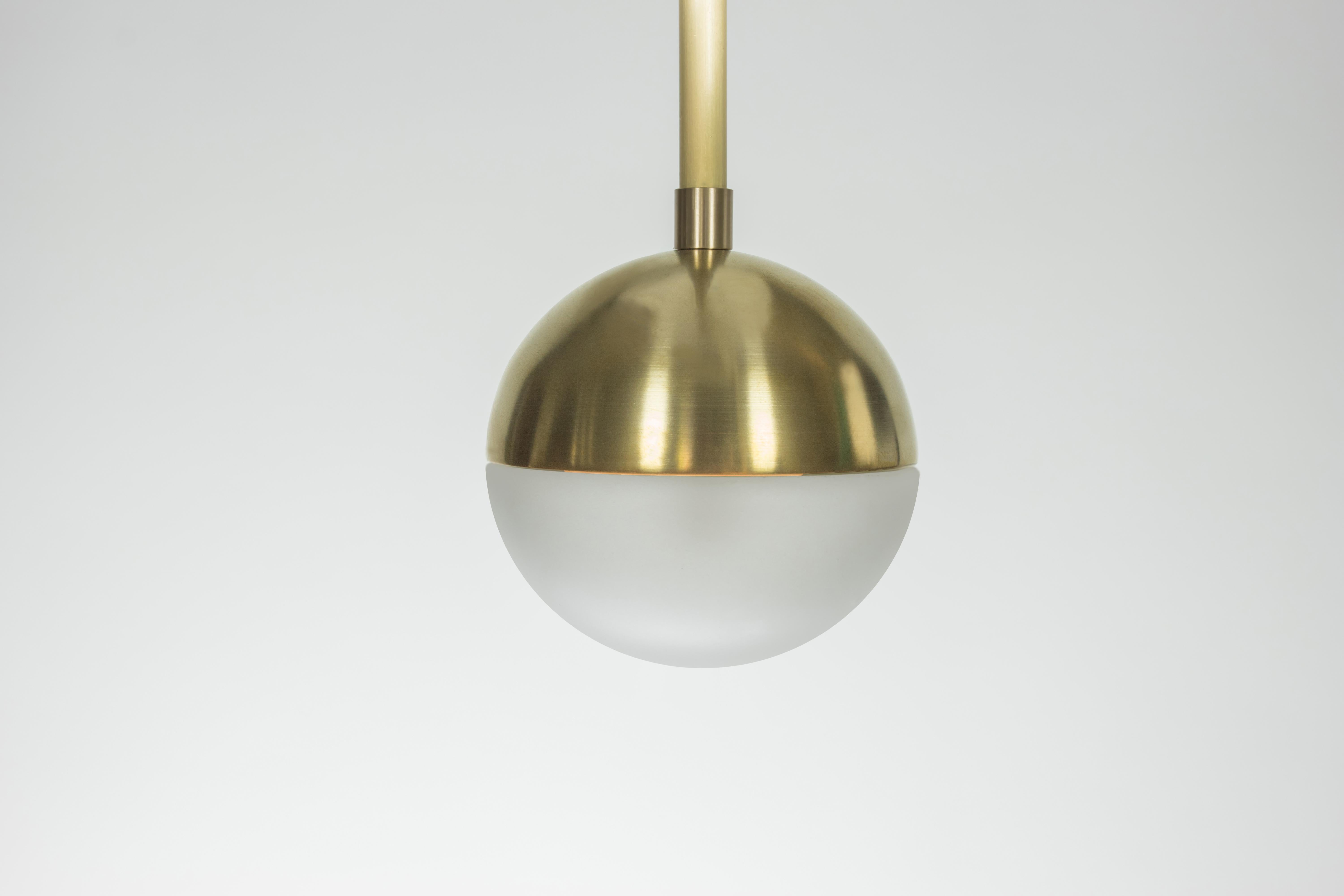 Meridian, Aged Brass, Marble, Handblown Glass Contemporary Sconce, Kalin Asenov For Sale 4