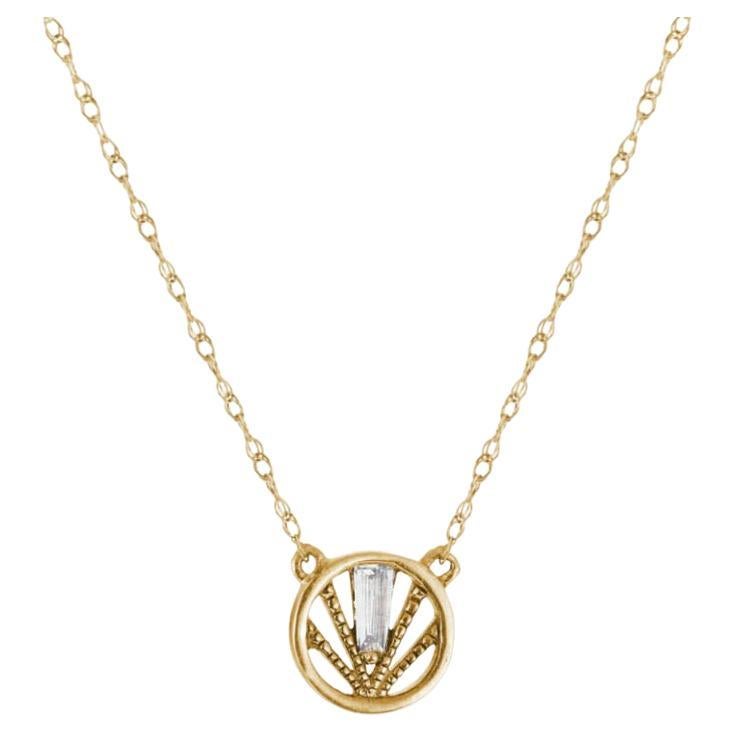 Meridian Diamond Baguette Necklace For Sale