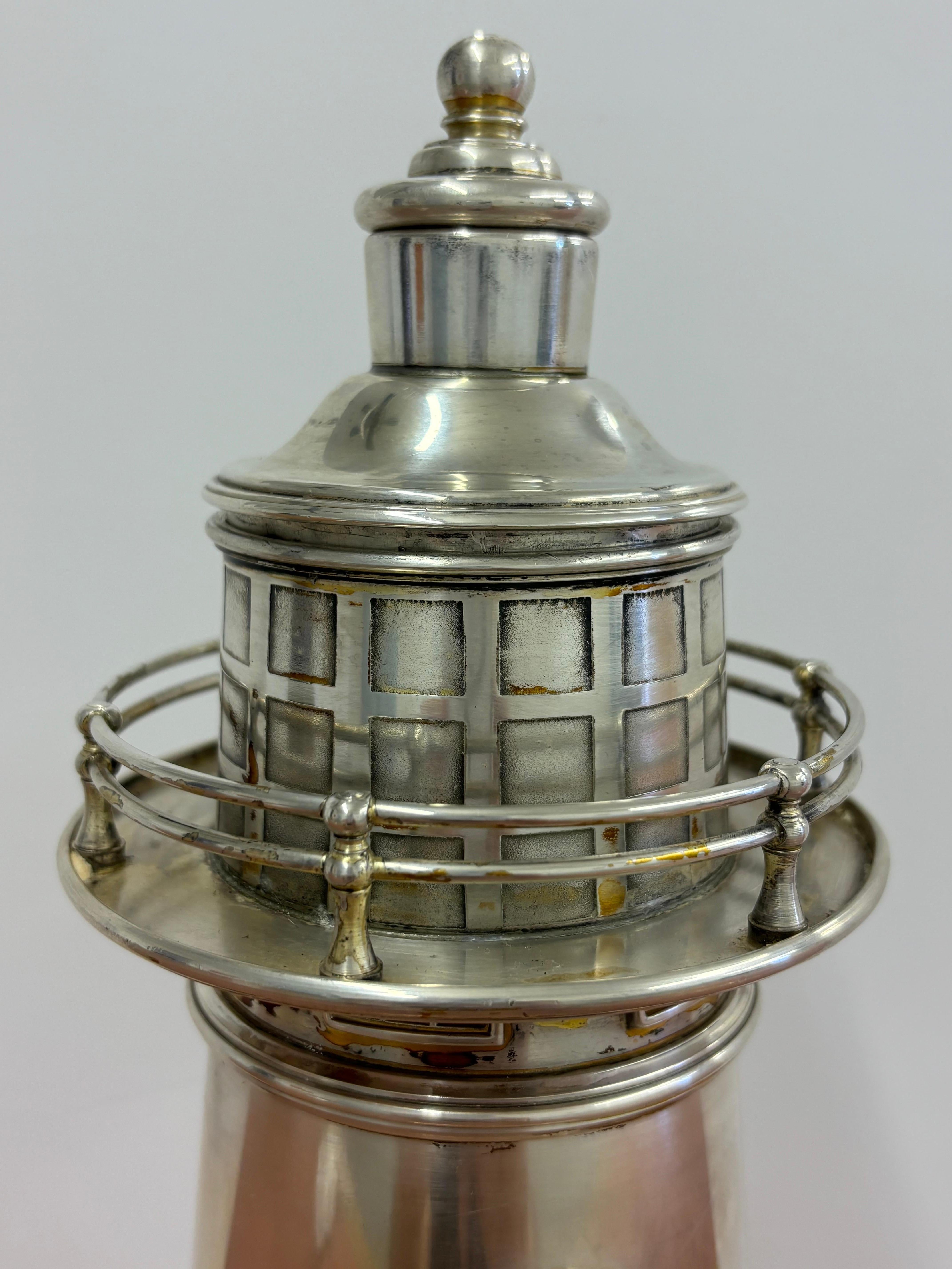 American Meridian International Silver Lighthouse Cocktail Shaker 1927