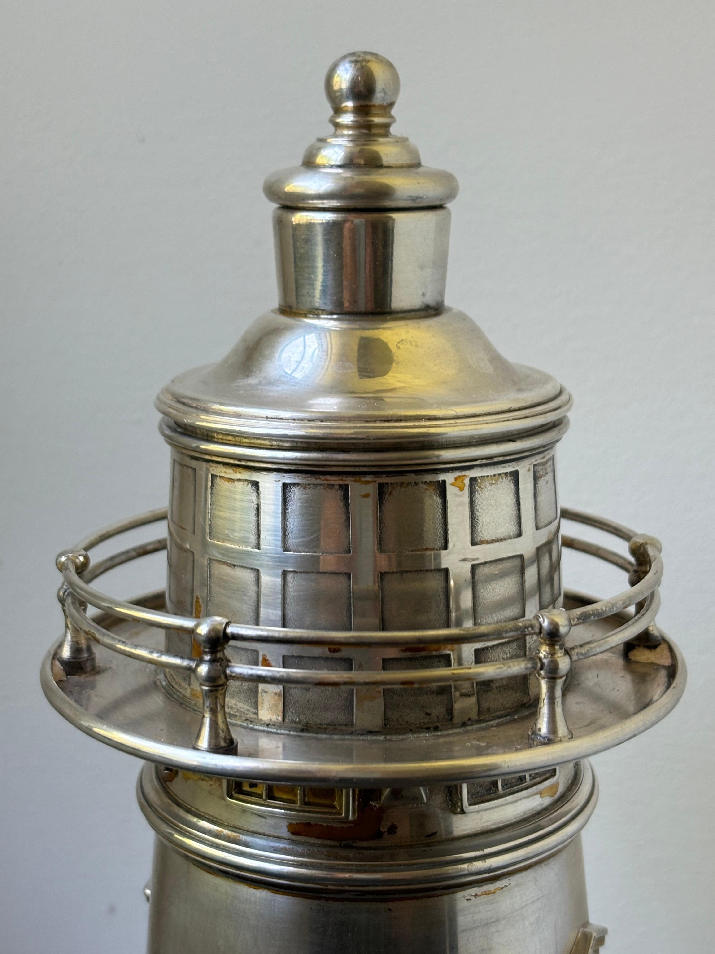 Meridian International Silver Lighthouse Cocktail Shaker 1927 In Good Condition In Philadelphia, PA