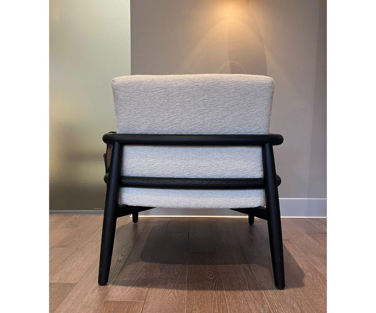 Contemporary Meridiani Teresa Armchair with Black Oak Frame and Leather Details For Sale