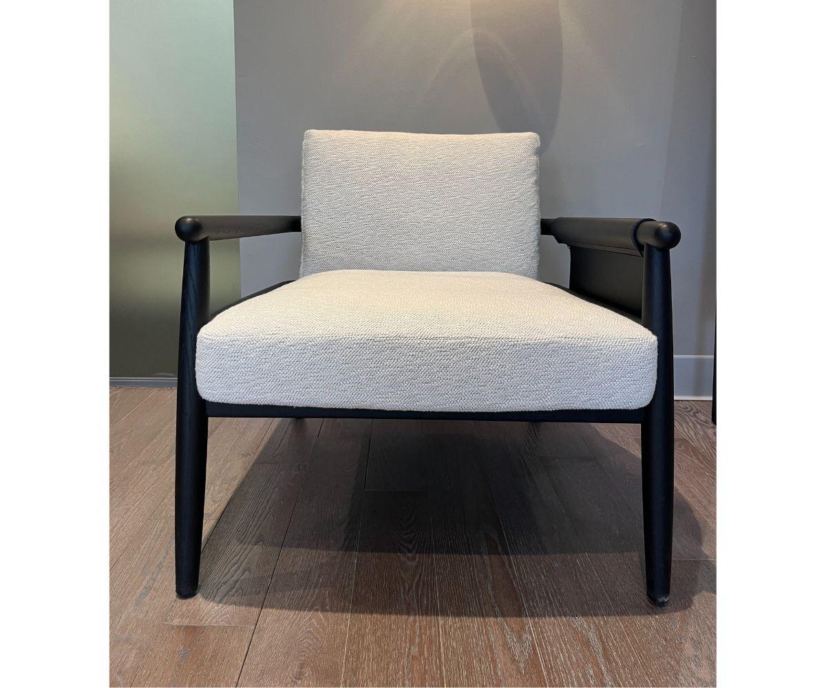 Meridiani Teresa Armchair with Black Oak Frame and Leather Details For Sale 2