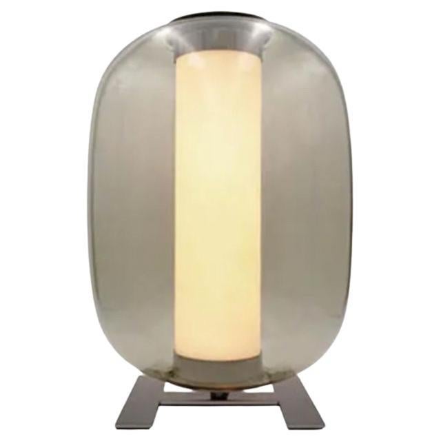 Meridiano Medium Table Lamp Gray Fume' Glass Shade by FontanaArte