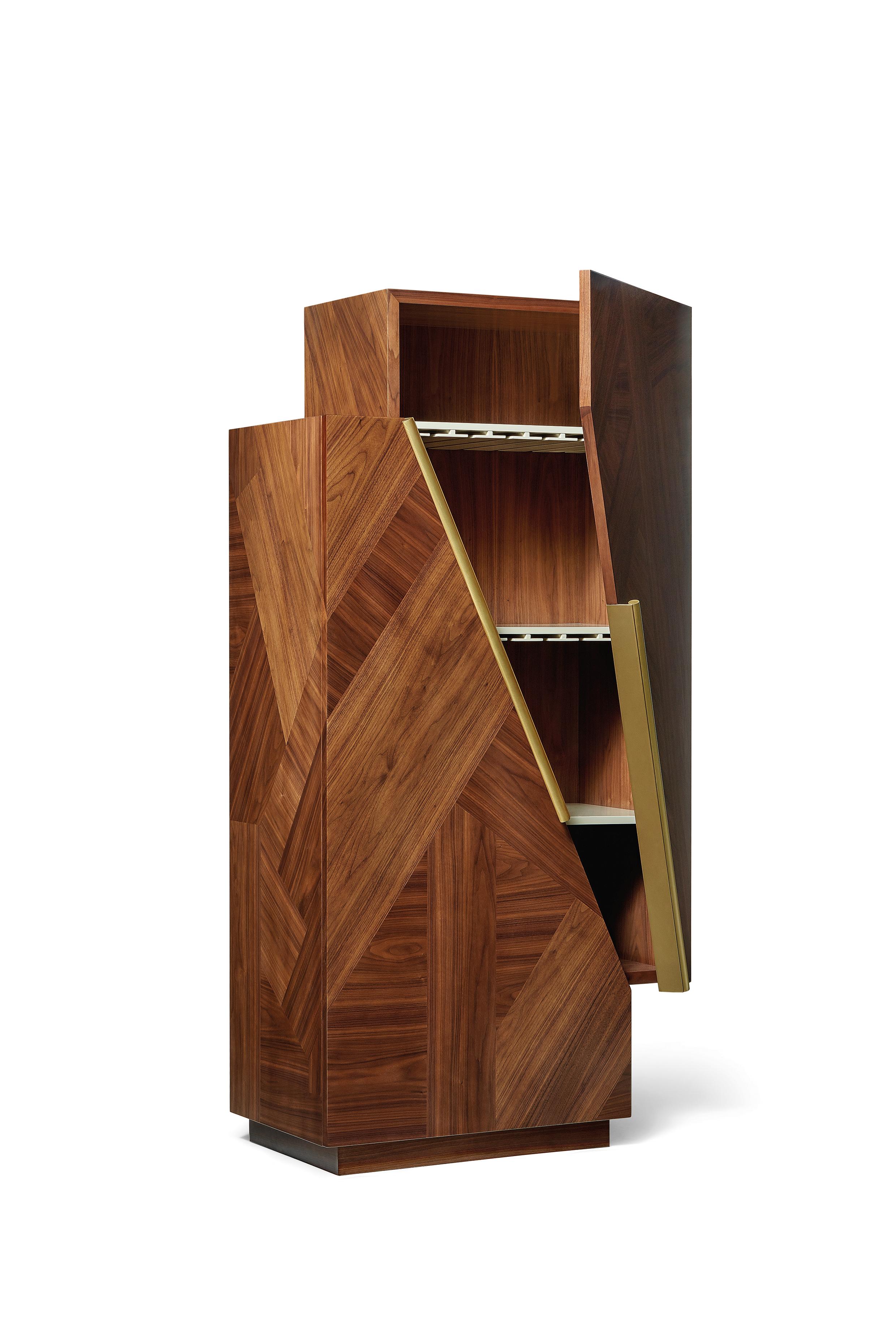 XXI secolo e contemporaneo Mobile bar in Wood Meridiano di Ginger & Jagger in vendita