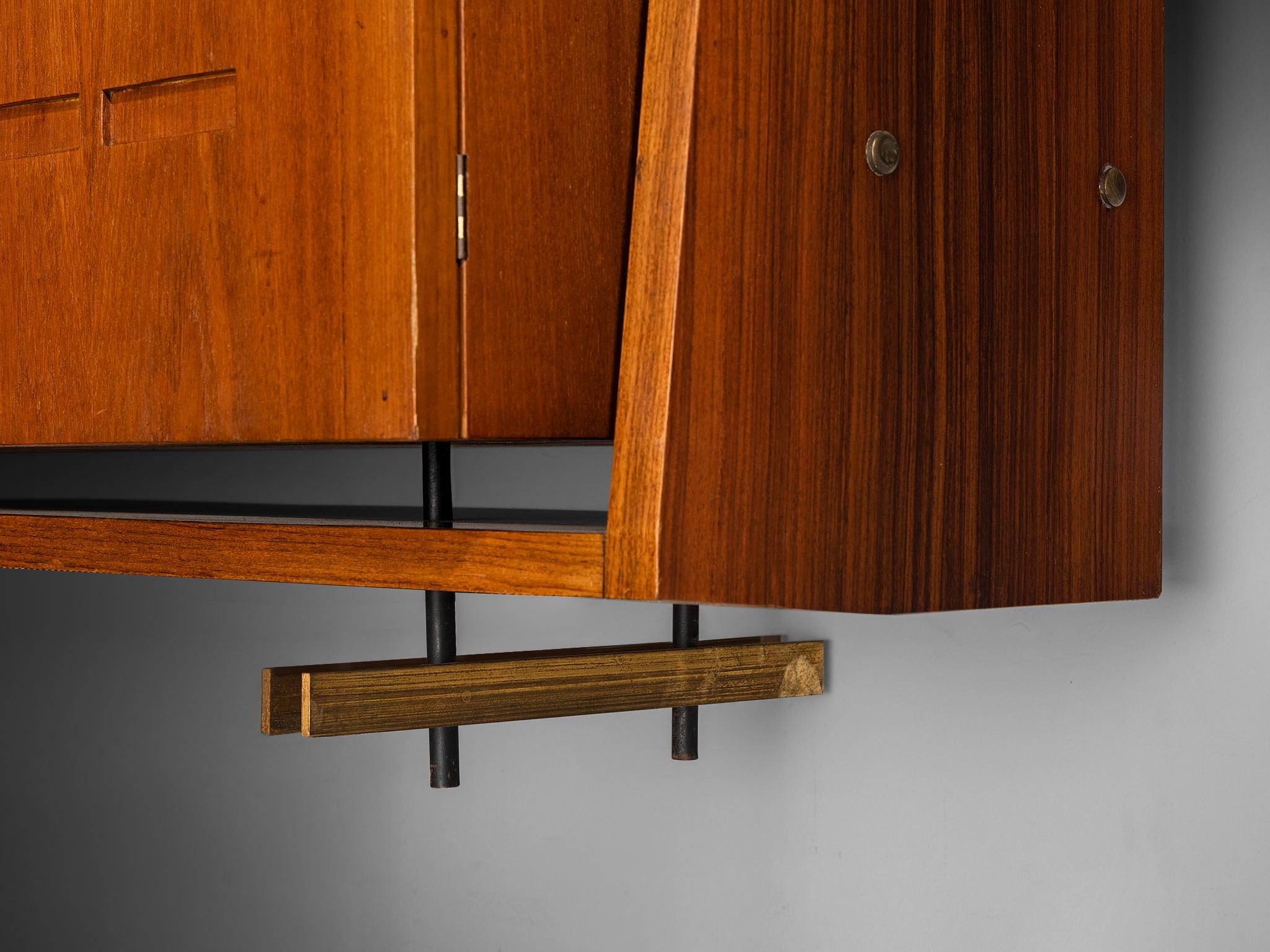 Merighi & Dall'Olmo Italienisches schwebendes Wand-Sideboard aus Teakholz 1950er Jahre im Angebot 5