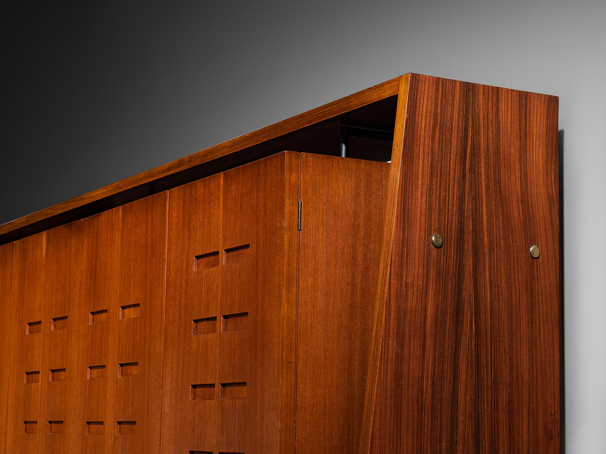 Merighi & Dall'Olmo Italienisches schwebendes Wand-Sideboard aus Teakholz 1950er Jahre im Angebot 3