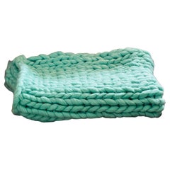Couverture en laine mérinos Huge Looping Turquoise