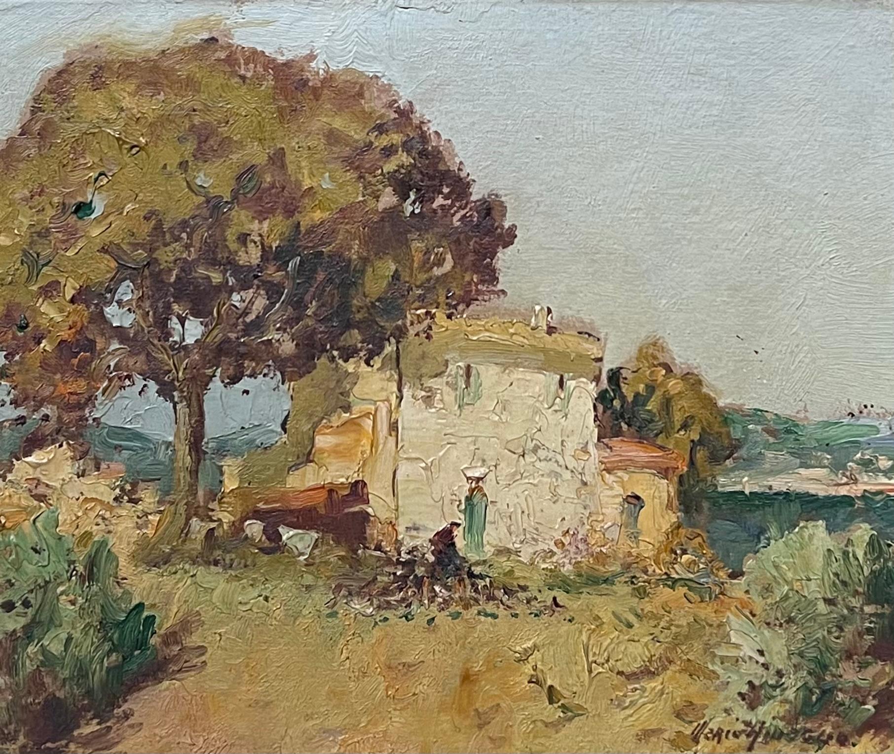 Peinture à l'huile impressionniste signée Martiques, sud de la France - Painting de Merio Ameglio