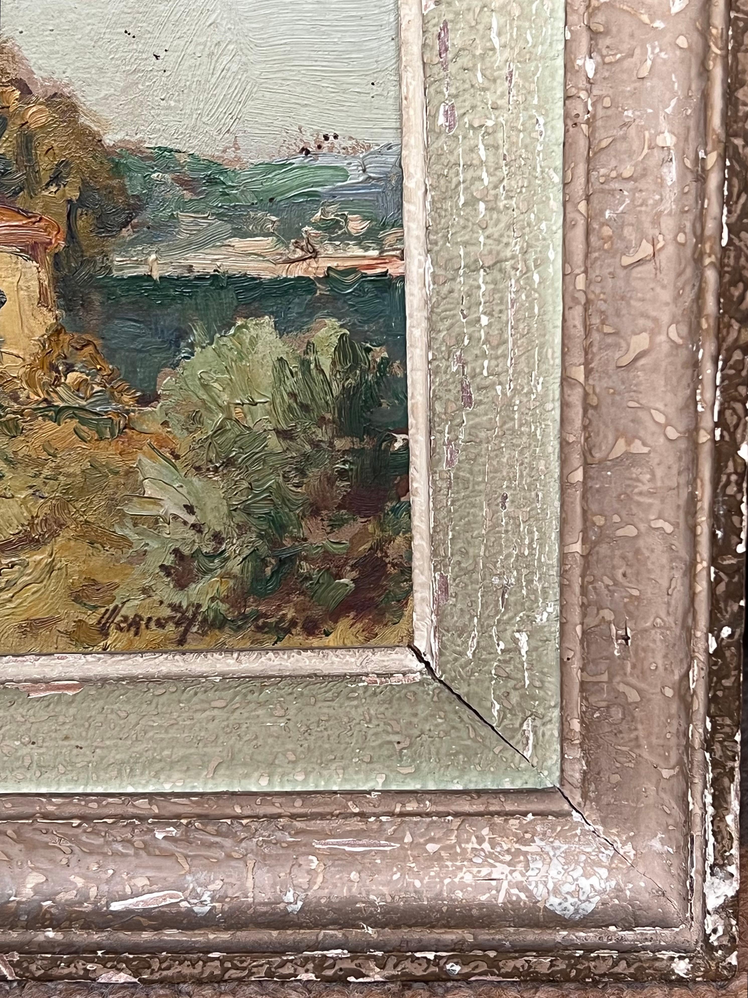 Peinture à l'huile impressionniste signée Martiques, sud de la France - Post-impressionnisme Painting par Merio Ameglio