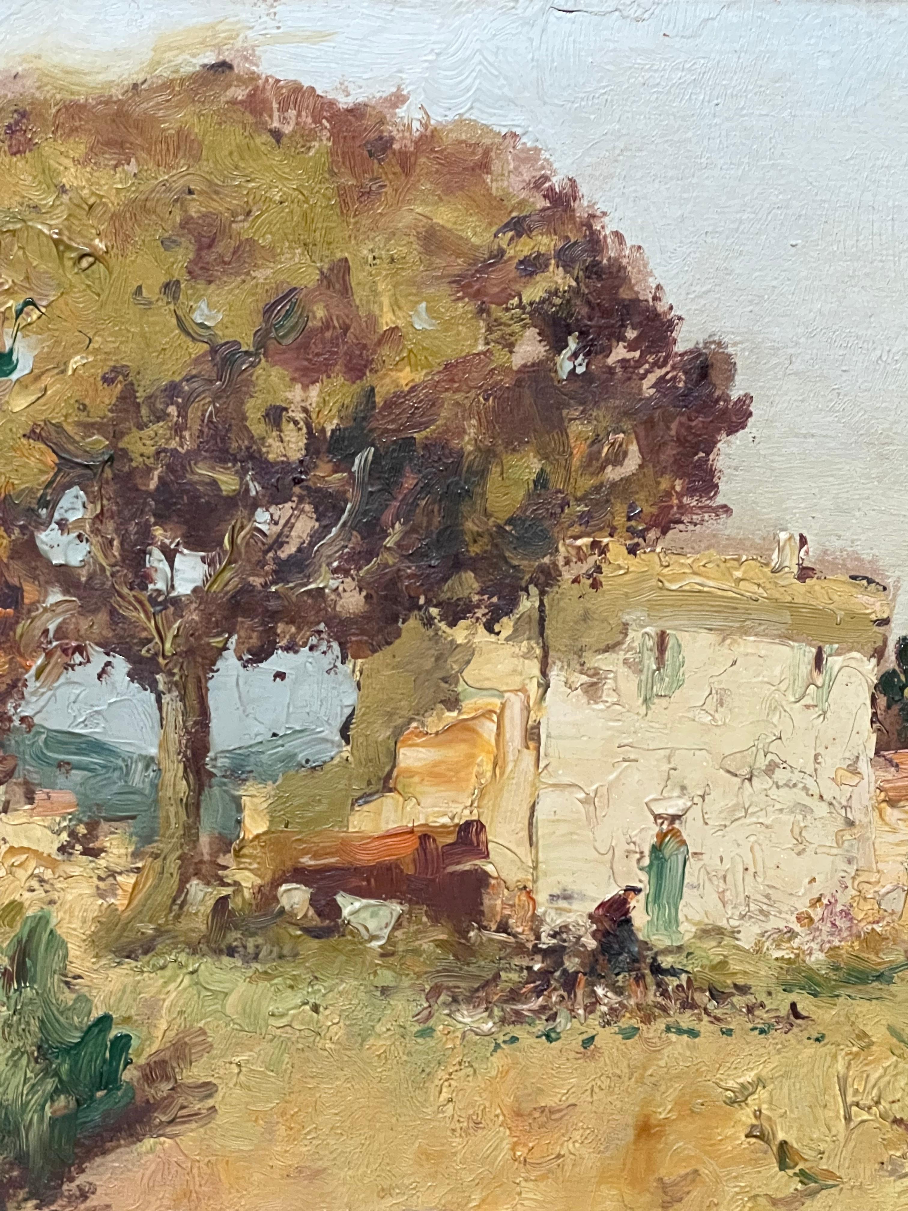 Martiques, Sud de la France
par Merio Ameglio (1897-1970)
huile sur panneau signée, encadrée 
encadré : 13 x 15 pouces
planche : 8.75 x 10.75 pouces
Collectional : collection privée
Condit : très bon état

Merio Ameglio (1887 - 1970) est né à San