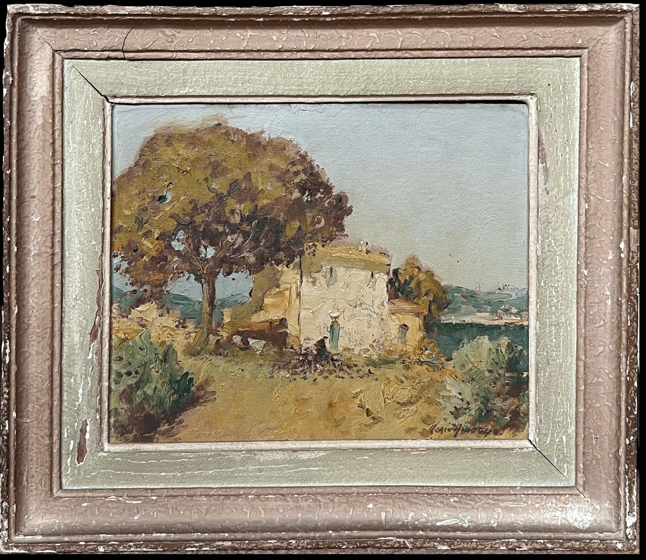 Martiques Südfrankreich Vintage Impressionistisches signiertes Ölgemälde, signiert, Vintage