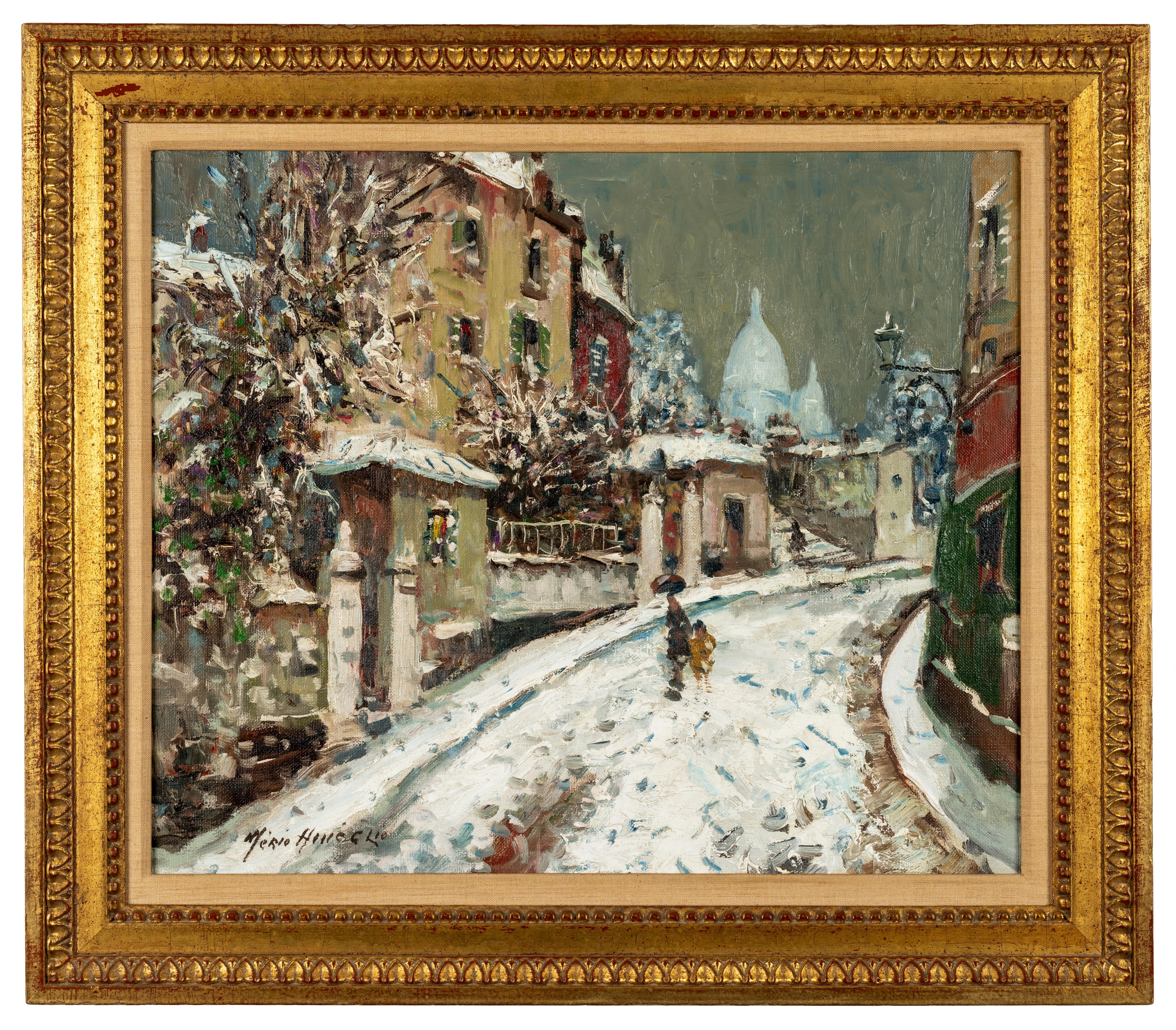 Merio Ameglio Landscape Painting - Paris in the Snow
