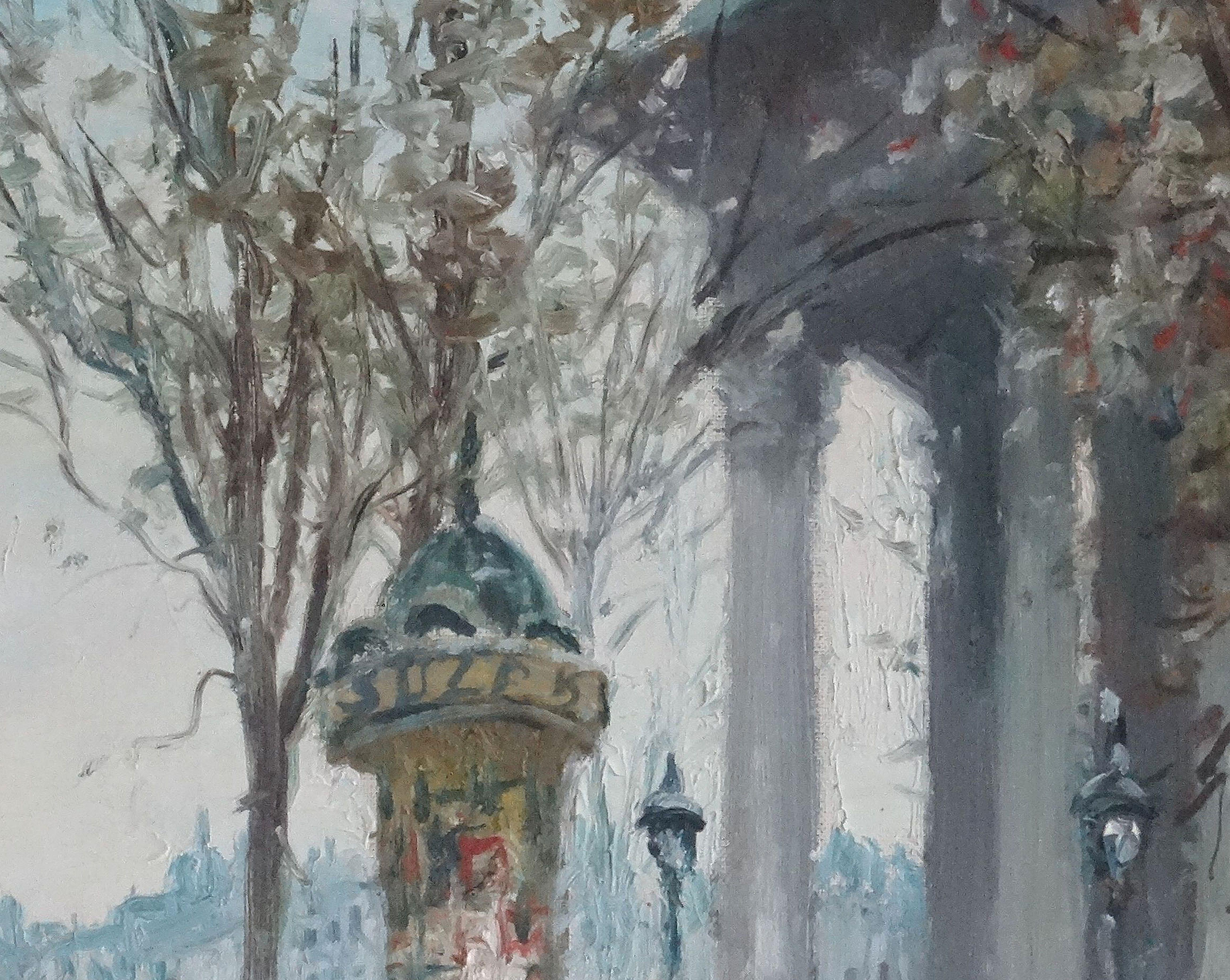 Parigi, place de la Madeleine.  1955, olio su tela, 46x55 cm
Paesaggio di Parigi

Merio Ameglio (1897-1970) 

Nato a San Remo, in Italia, lungo il Mar Mediterraneo, Mario Amegilo ha dipinto molte scene che riflettono questo ambiente, oltre ad aver