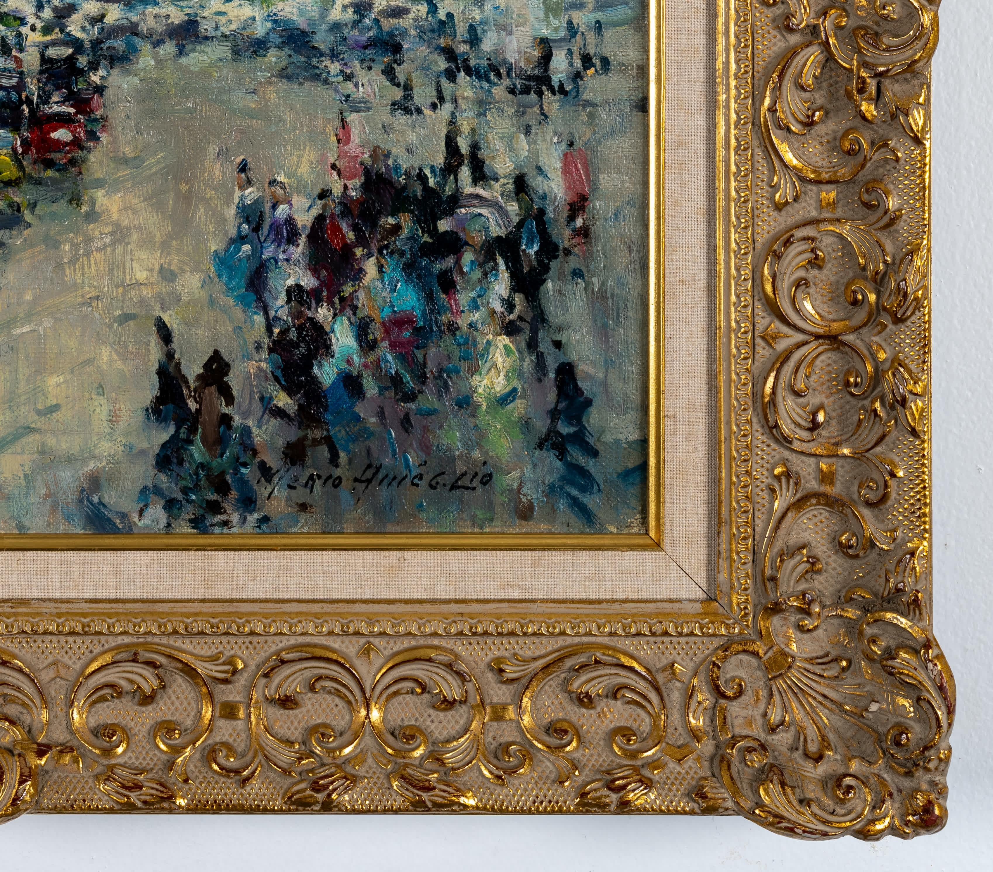 Plaza de la Concordia - Landscape Painting Marrón de Merio Ameglio