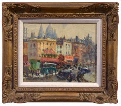 Place Pigalle, Paris, France, Cityscape, Montmartre, Sacre-Coeur, Oil on Canvas