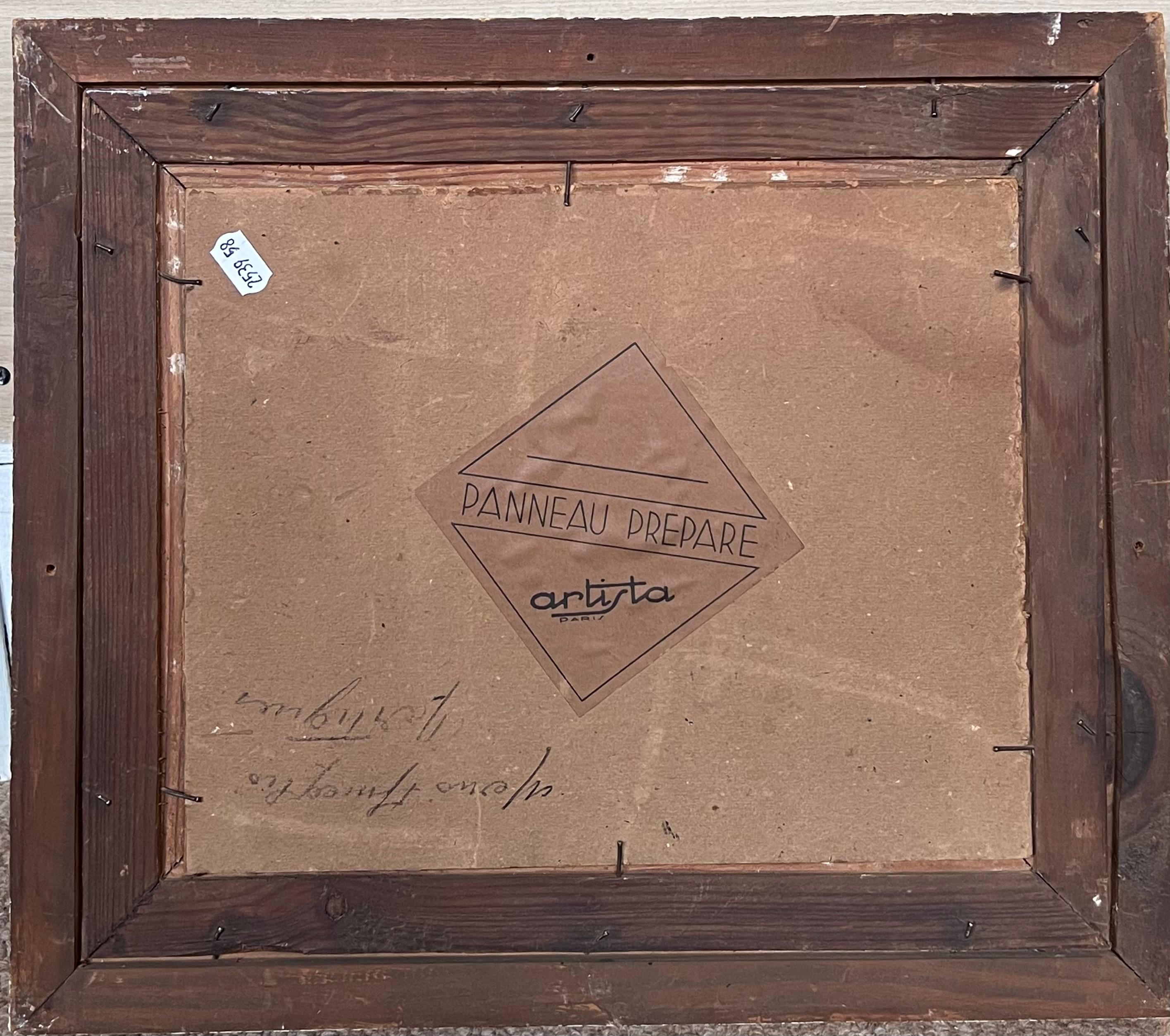 Dipinto a olio d'epoca impressionista firmato Martiques Harbor Sud della Francia in vendita 5