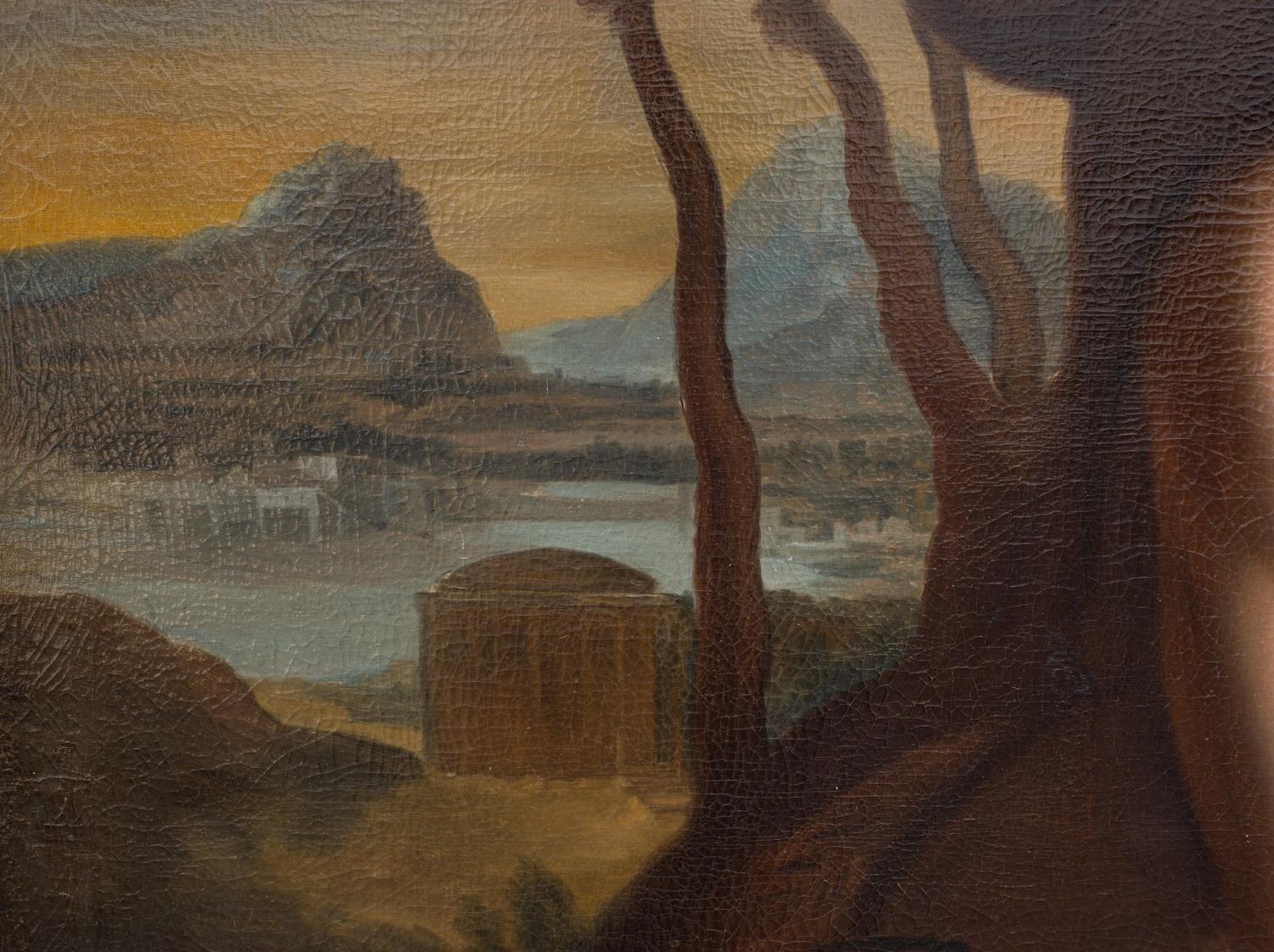 Enorme dipinto ad olio del 1600 di un vecchio maestro italiano, St. Johns, paesaggio - Painting Antichi maestri di Merisi da Caravaggio (Italian, 1571-1610